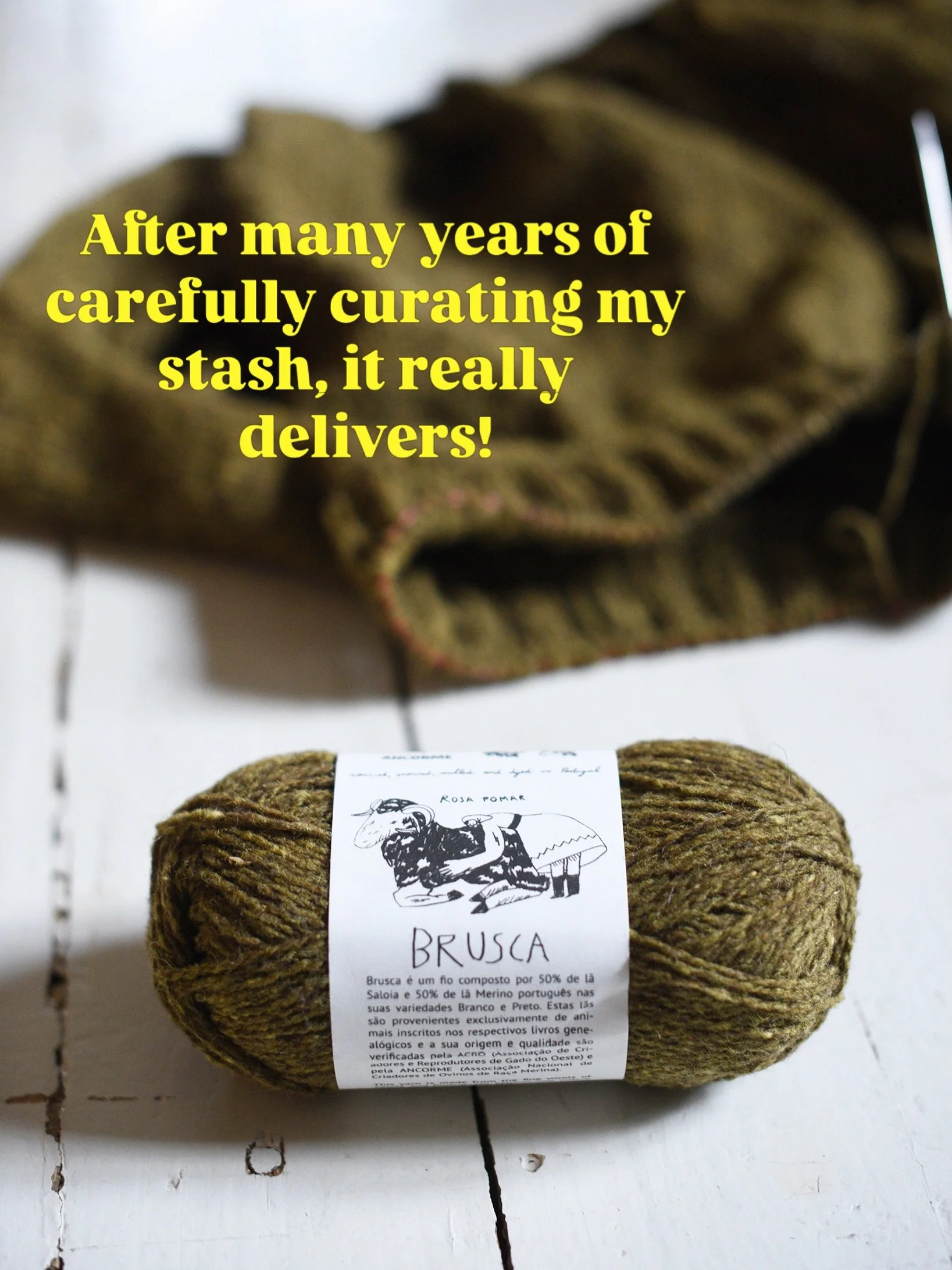 Sometimes your stash already has your dream yarn 🧶 

This absolutely was the case with my newest design: Olive Sweater 🍂 I wanted a rustic, lofty yarn for this saddle shoulder project, and it only took a little rummaging through all the boxes and I