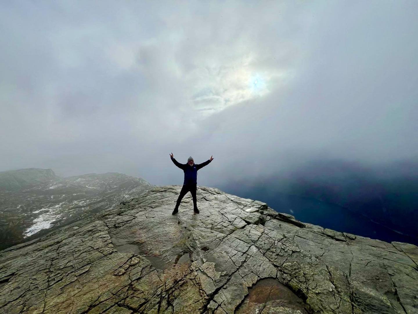 On Preikestolen - Pulpit Rock. A pulse-quickening, spectacular view, a place I&rsquo;ve longed to climb- here in Stavanger where the Norwegian leg of my tour kicks off tonight . Ser deg senere!