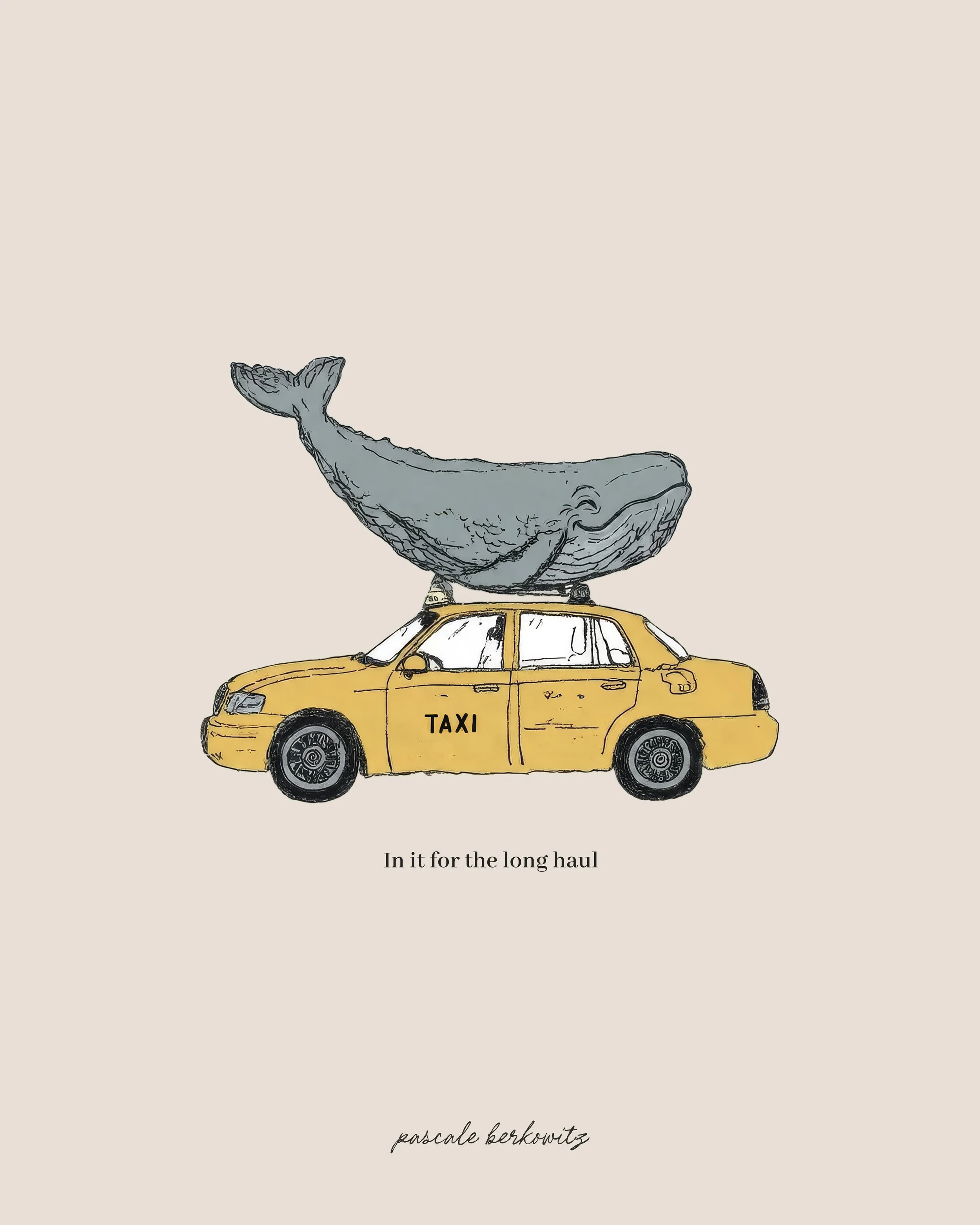 Taxi whale art by Pascale Berkowitz