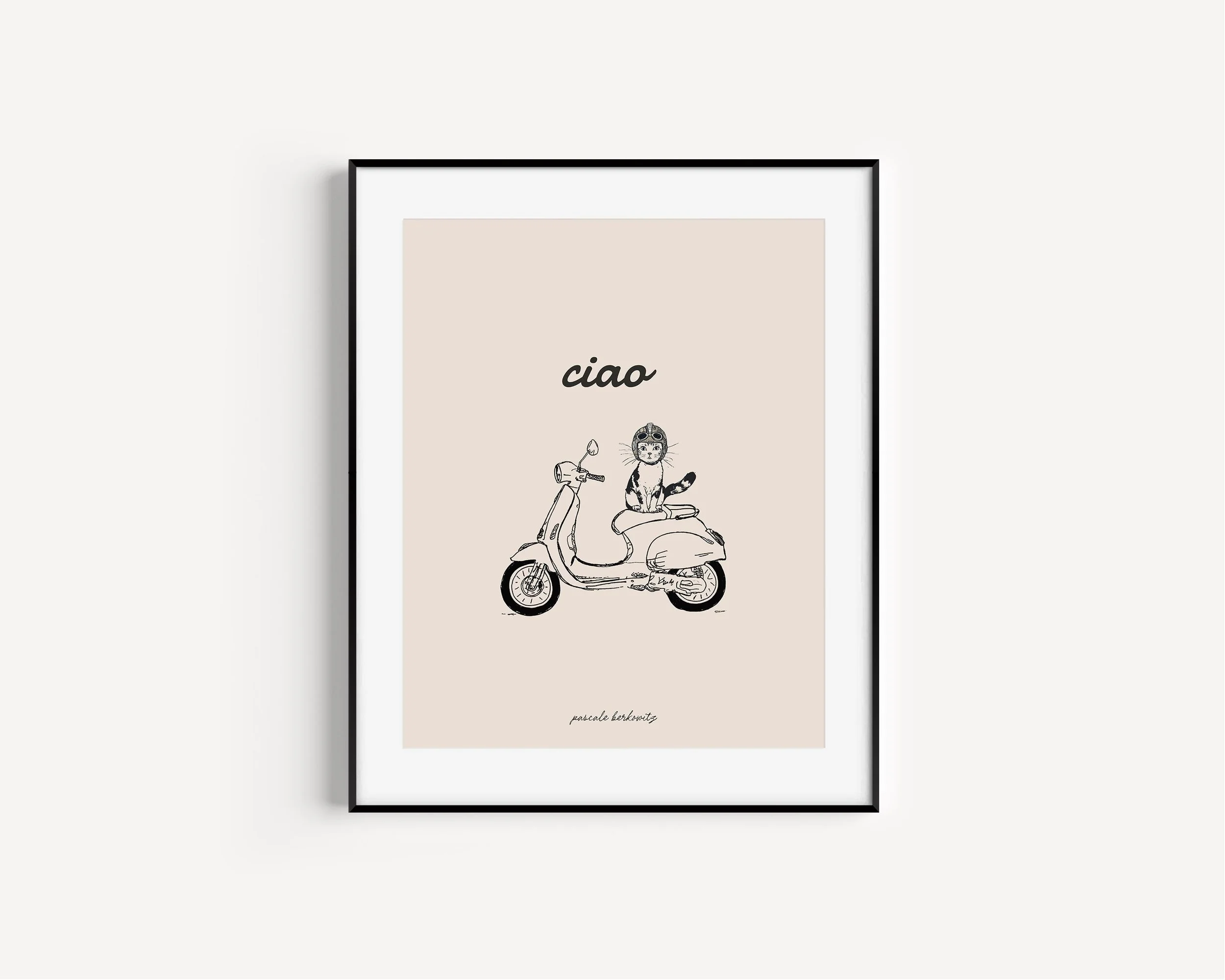 Vespa cat illustration