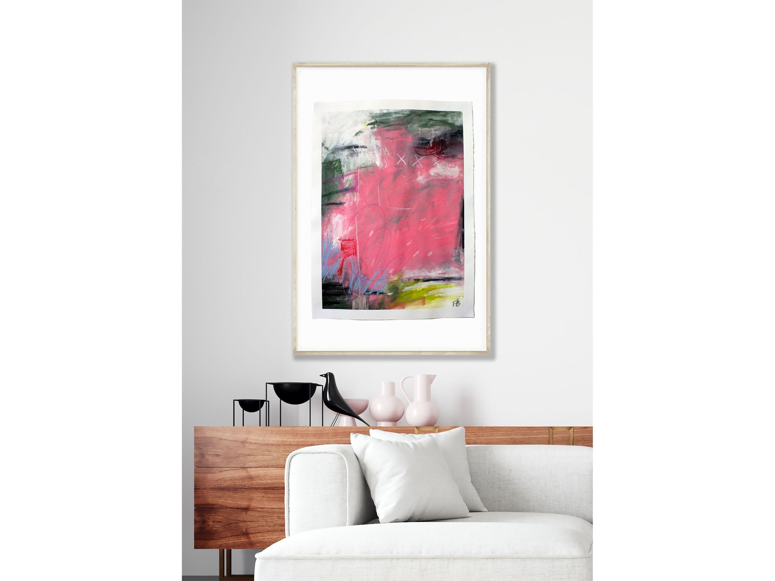 Original art affordable for home decor of Mixed Media on Rag Paper by Pascale Berkowitz