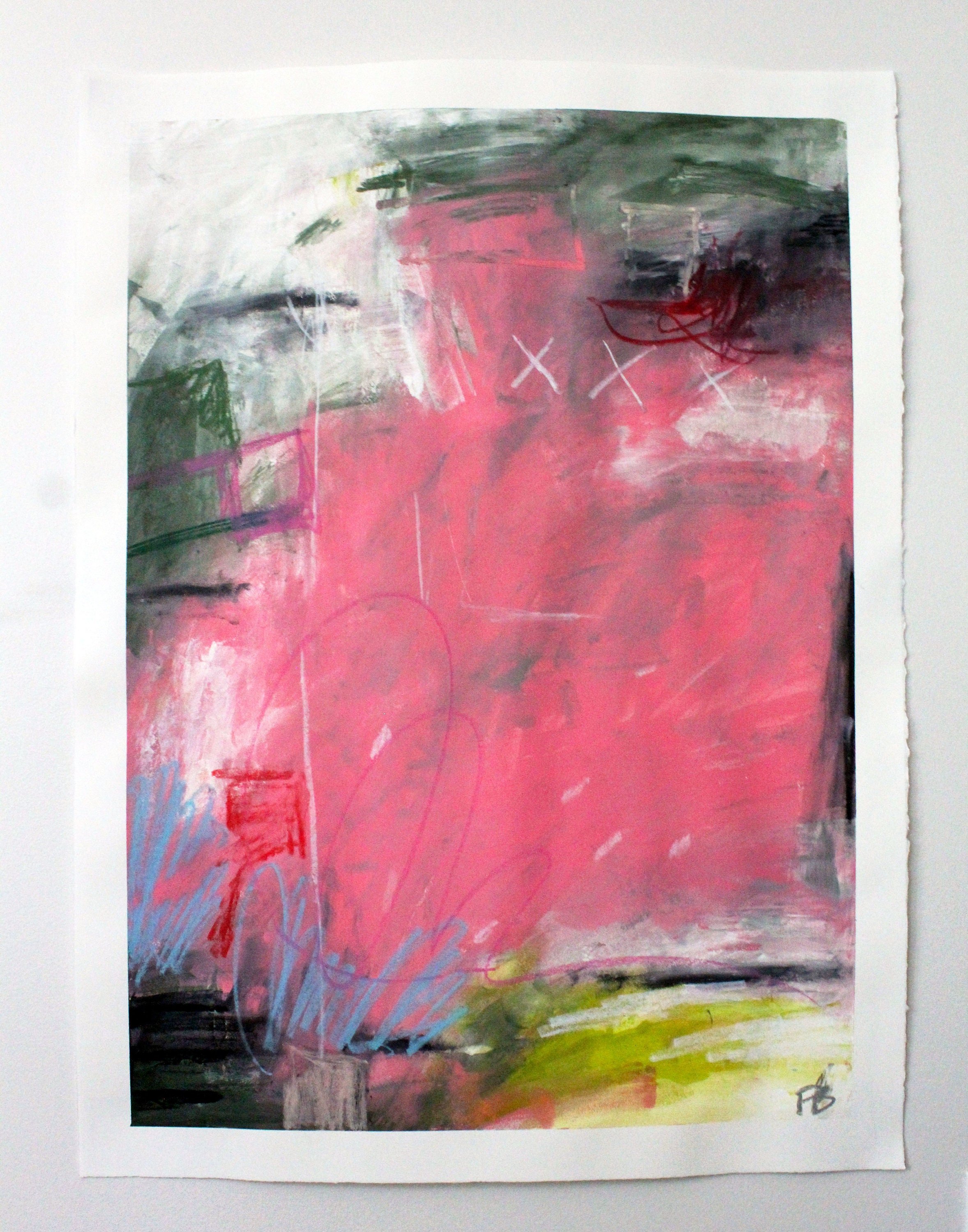Unframed Original art affordable of Mixed Media on Rag Paper by Pascale Berkowitz