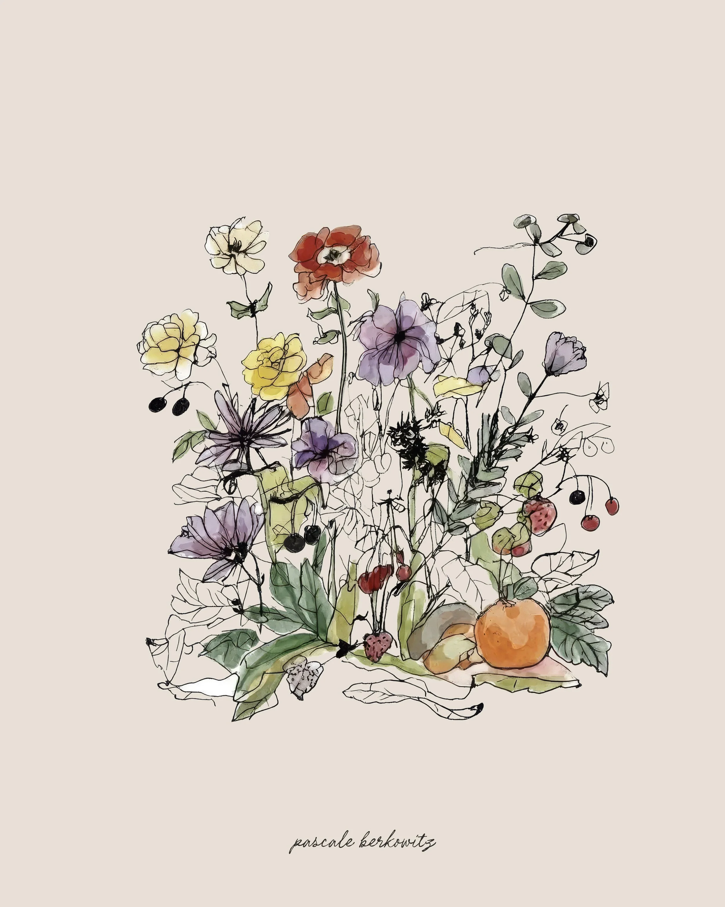 Wildflowers with orange by Pascale Berkowitz