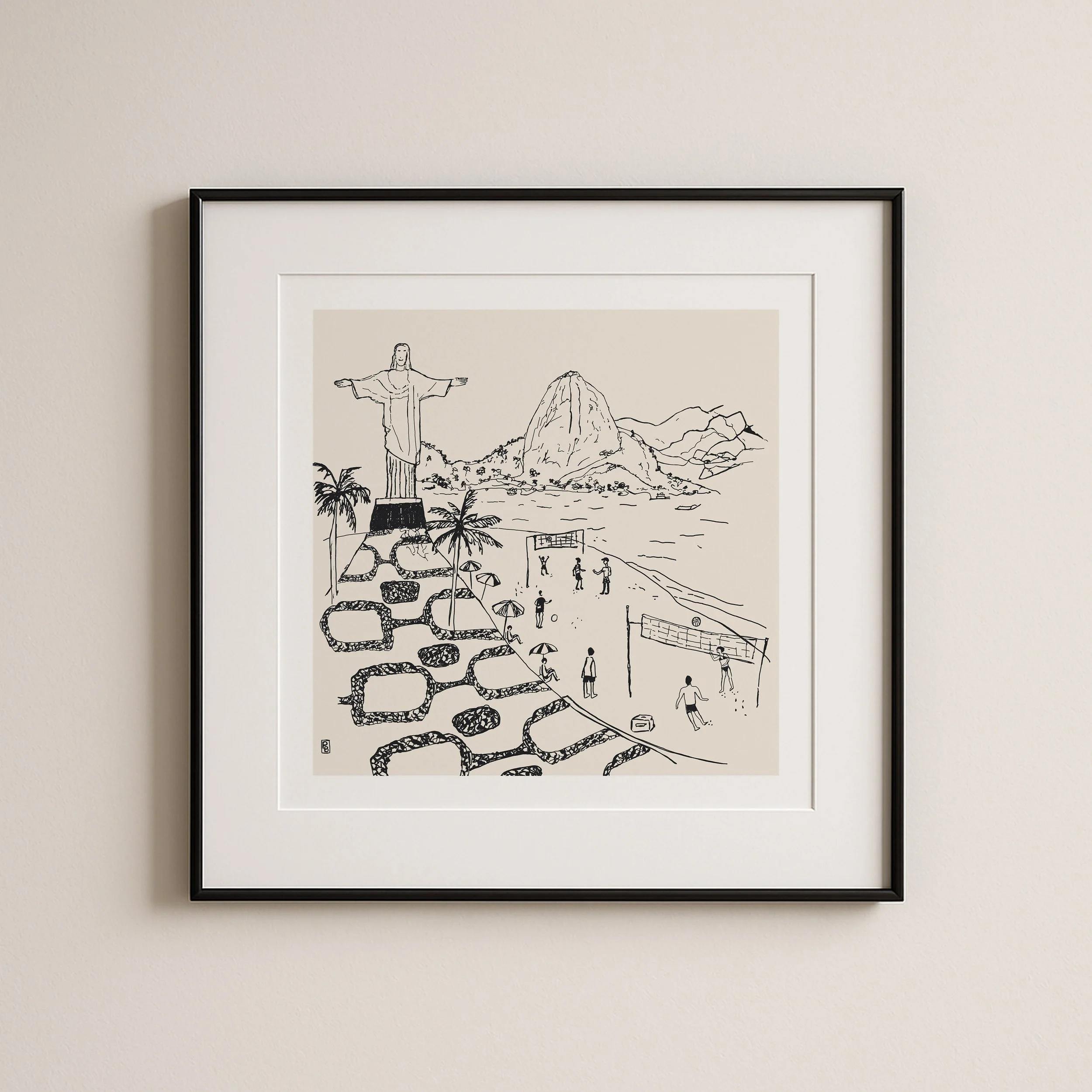 rio de janeiro sketch framed art