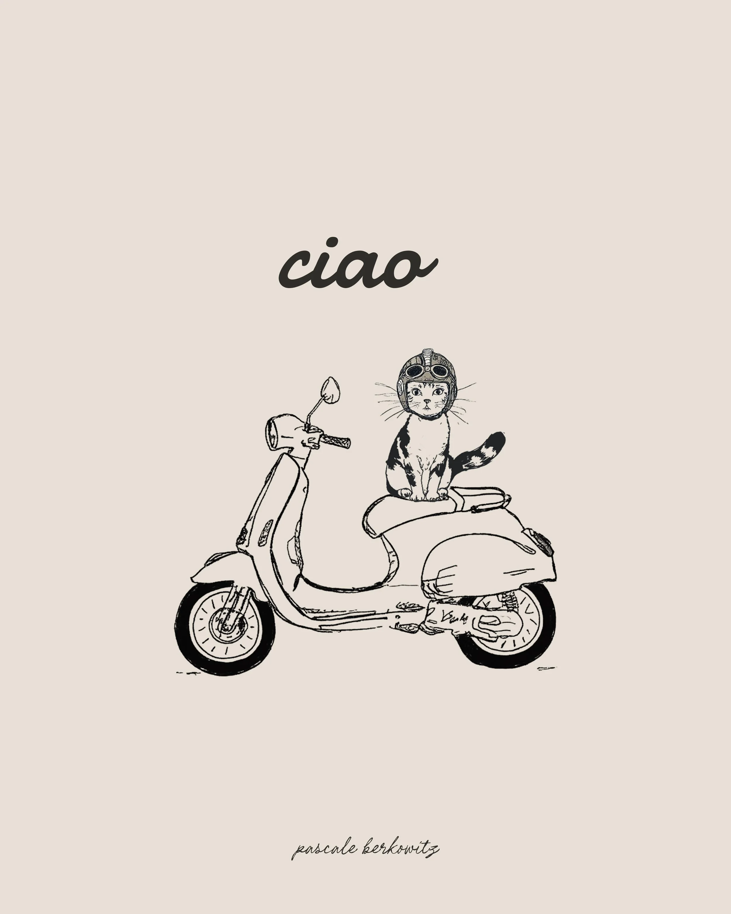 Ciao vespa cat by Pascale Berkowitz