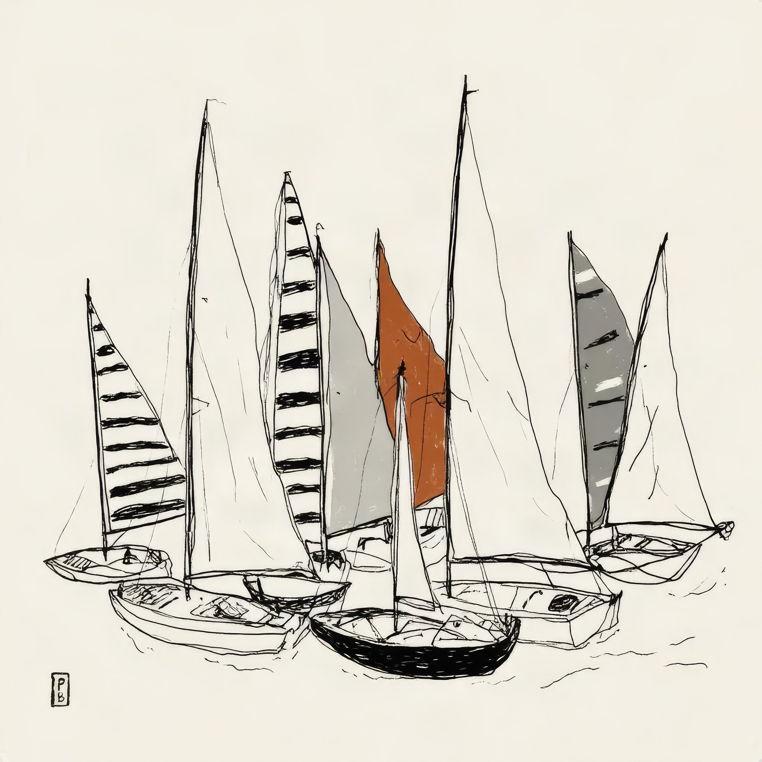 Sailboat illutstration art