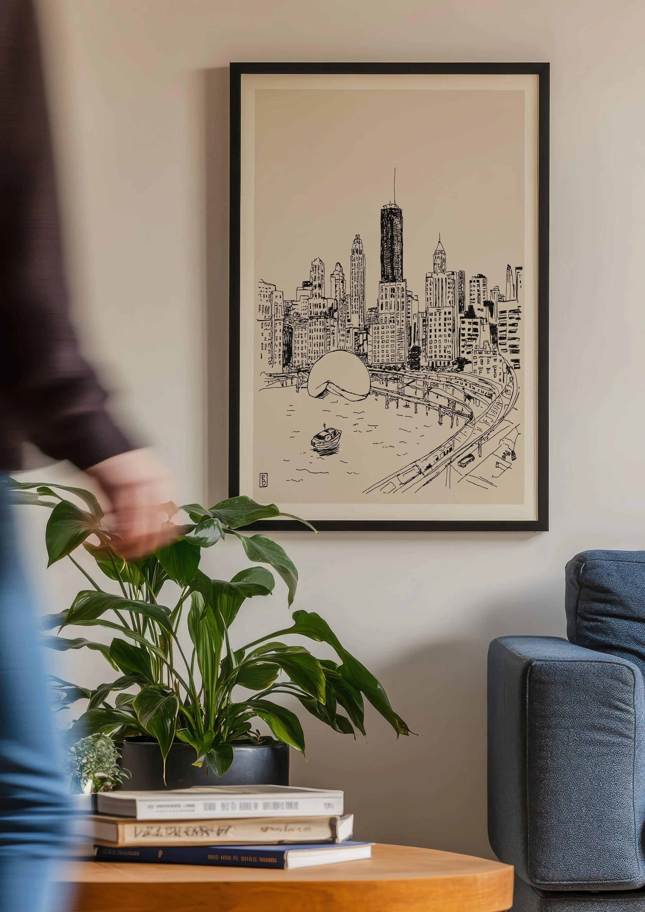 Travel print art of Chicago by Pascale Berkowitz