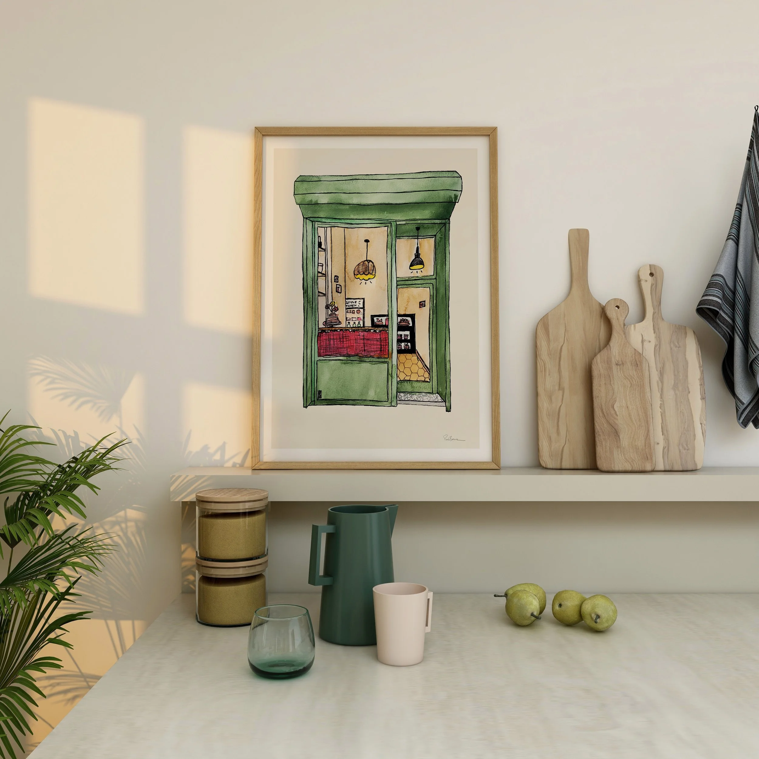 Food art print inspired by New York bakery