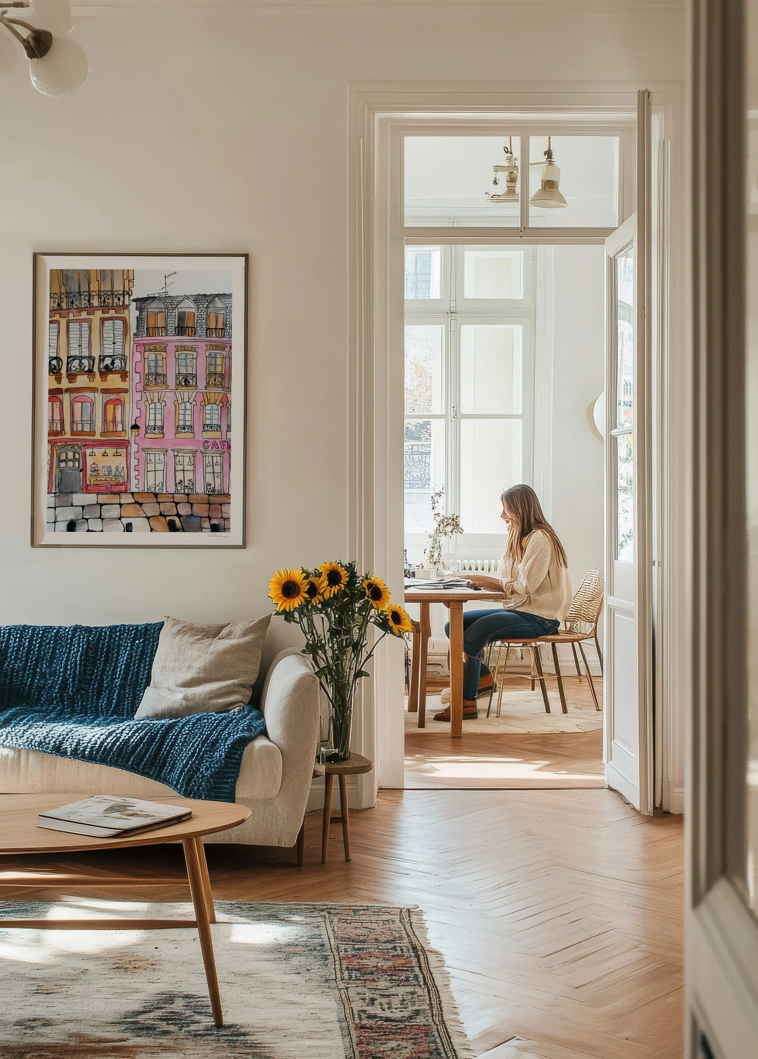 Buy art print from original watercolor illustration of Boulangerie in Paris