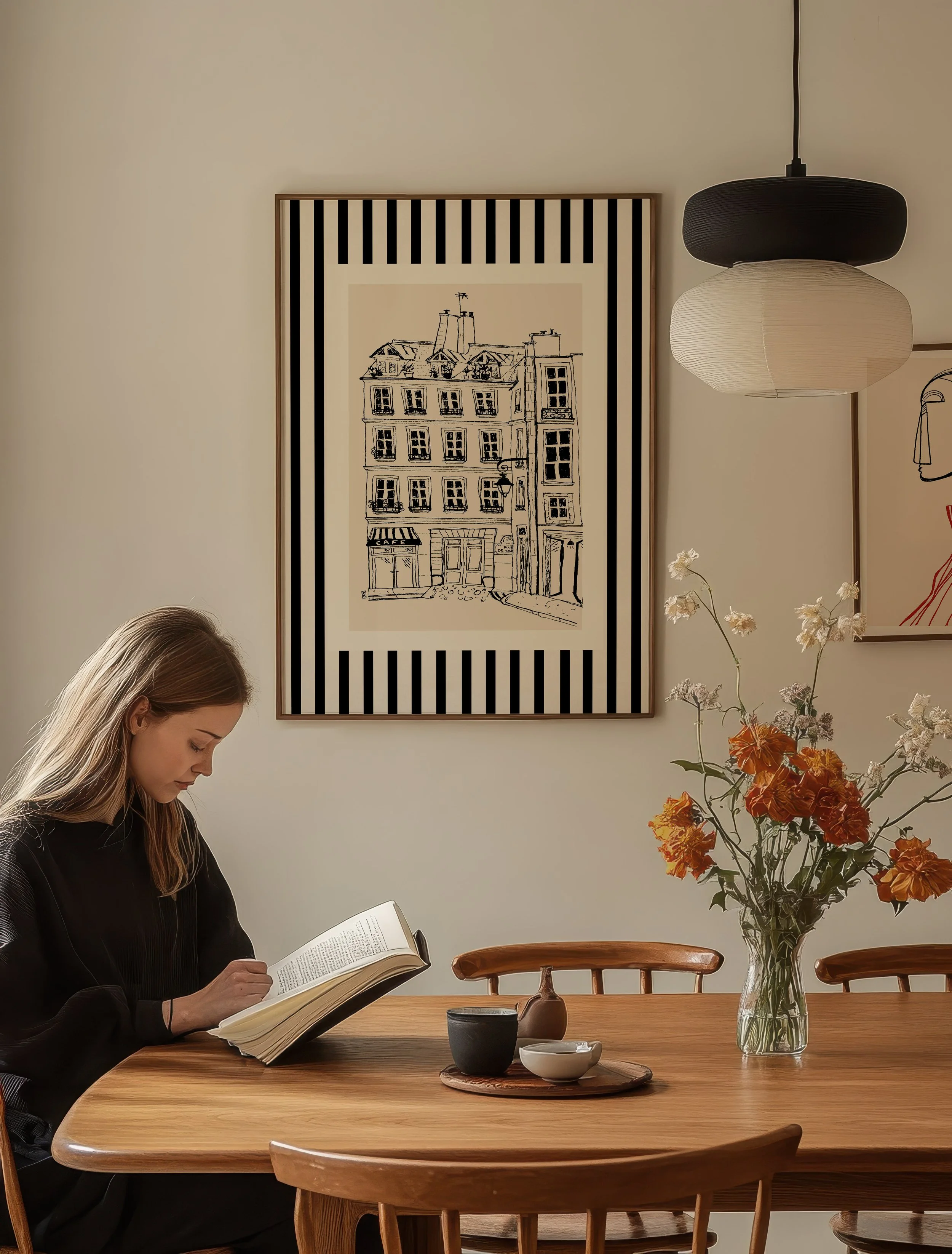 A Cafe in Paris on Stripes
