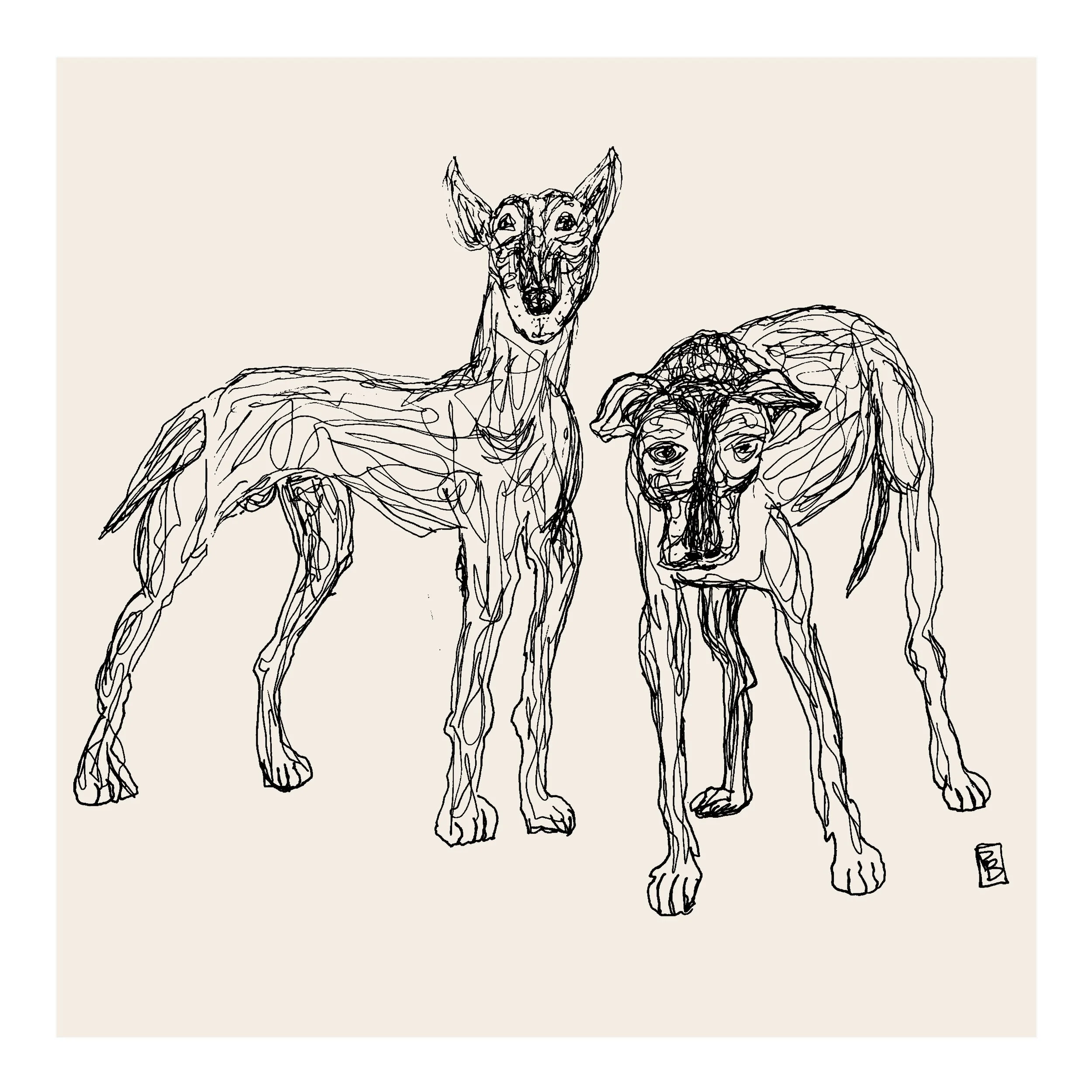 line art dogs