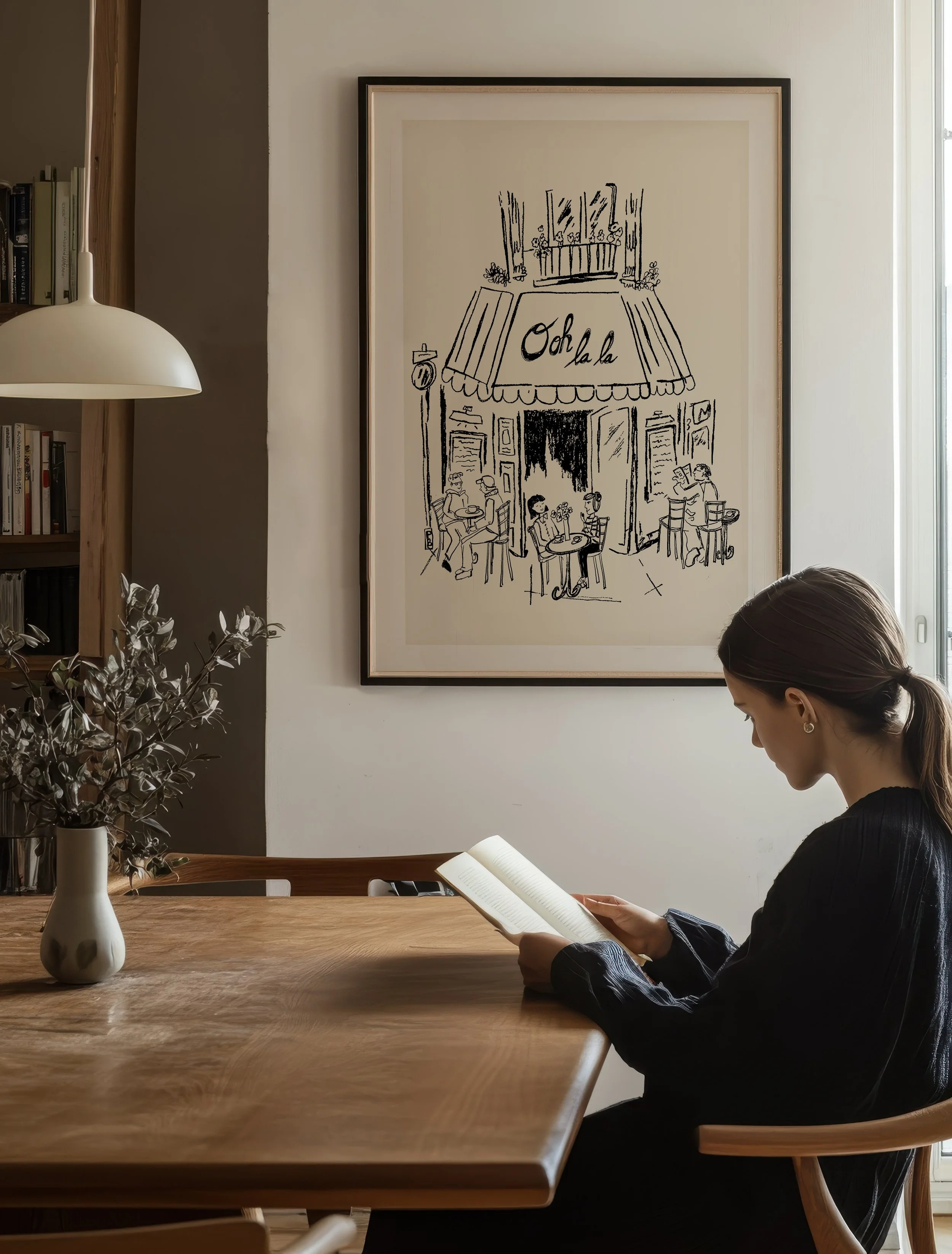 Paris art sketch framed