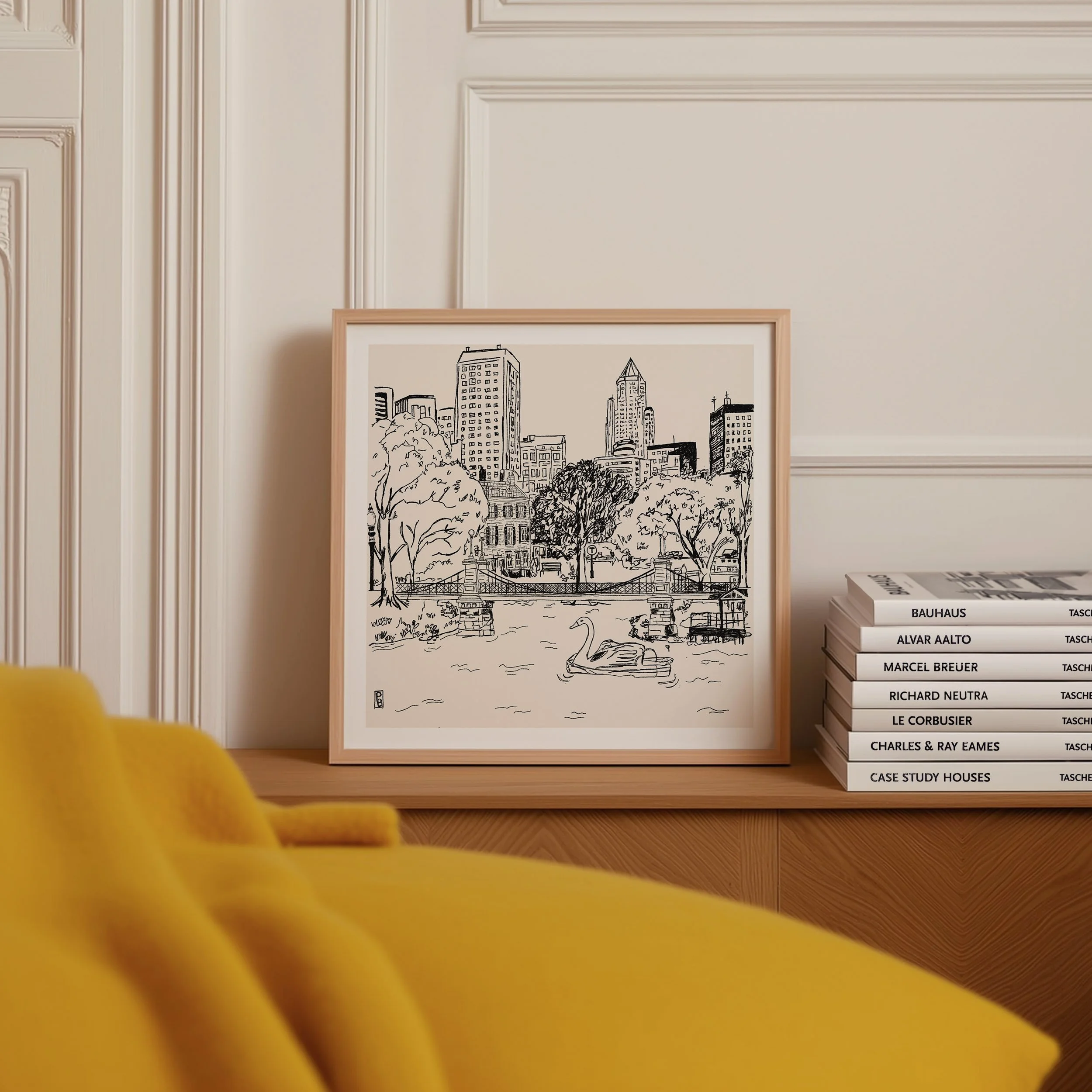 Boston Public Garden drawing