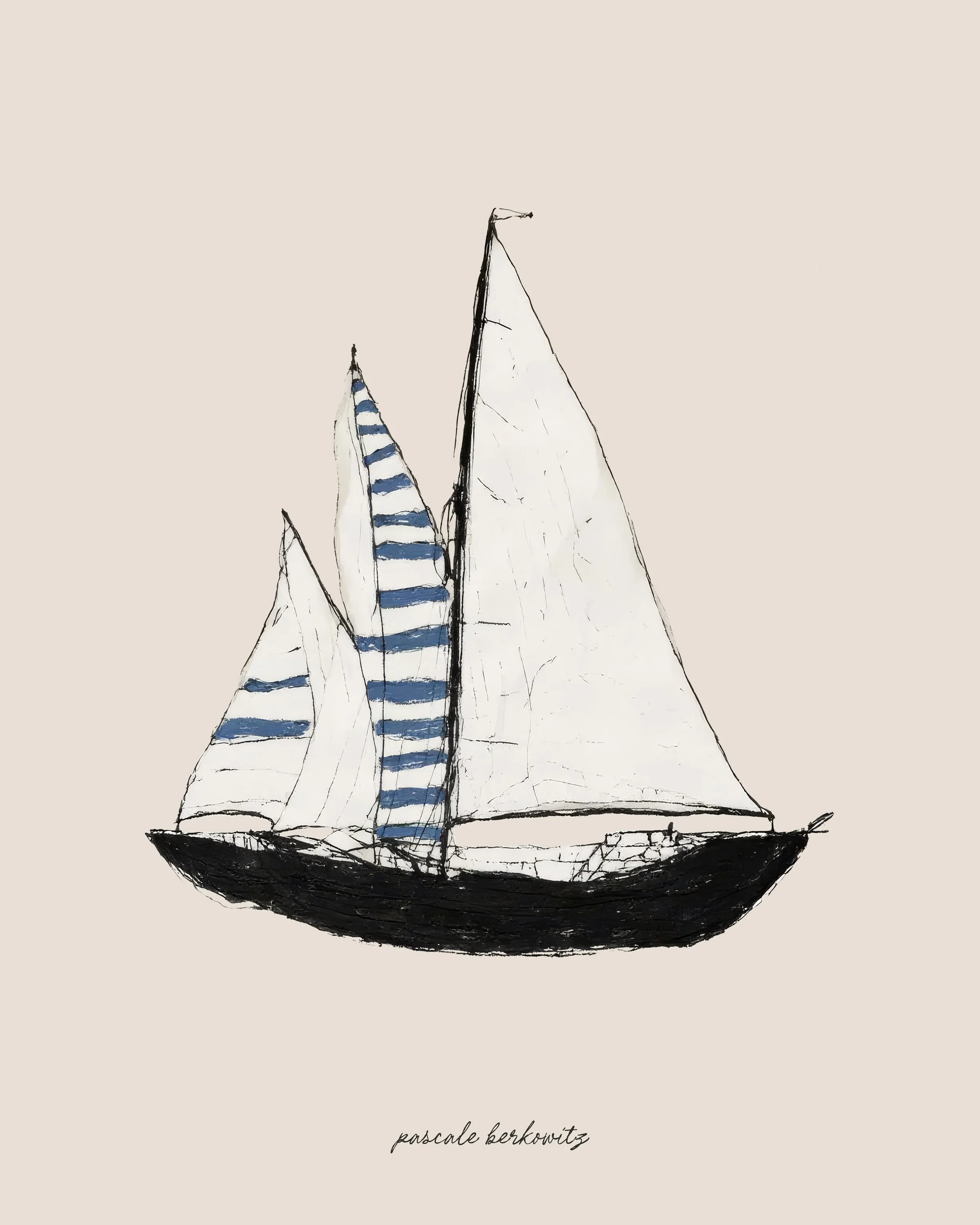 Sailboat painting by Pascale Berkowitz