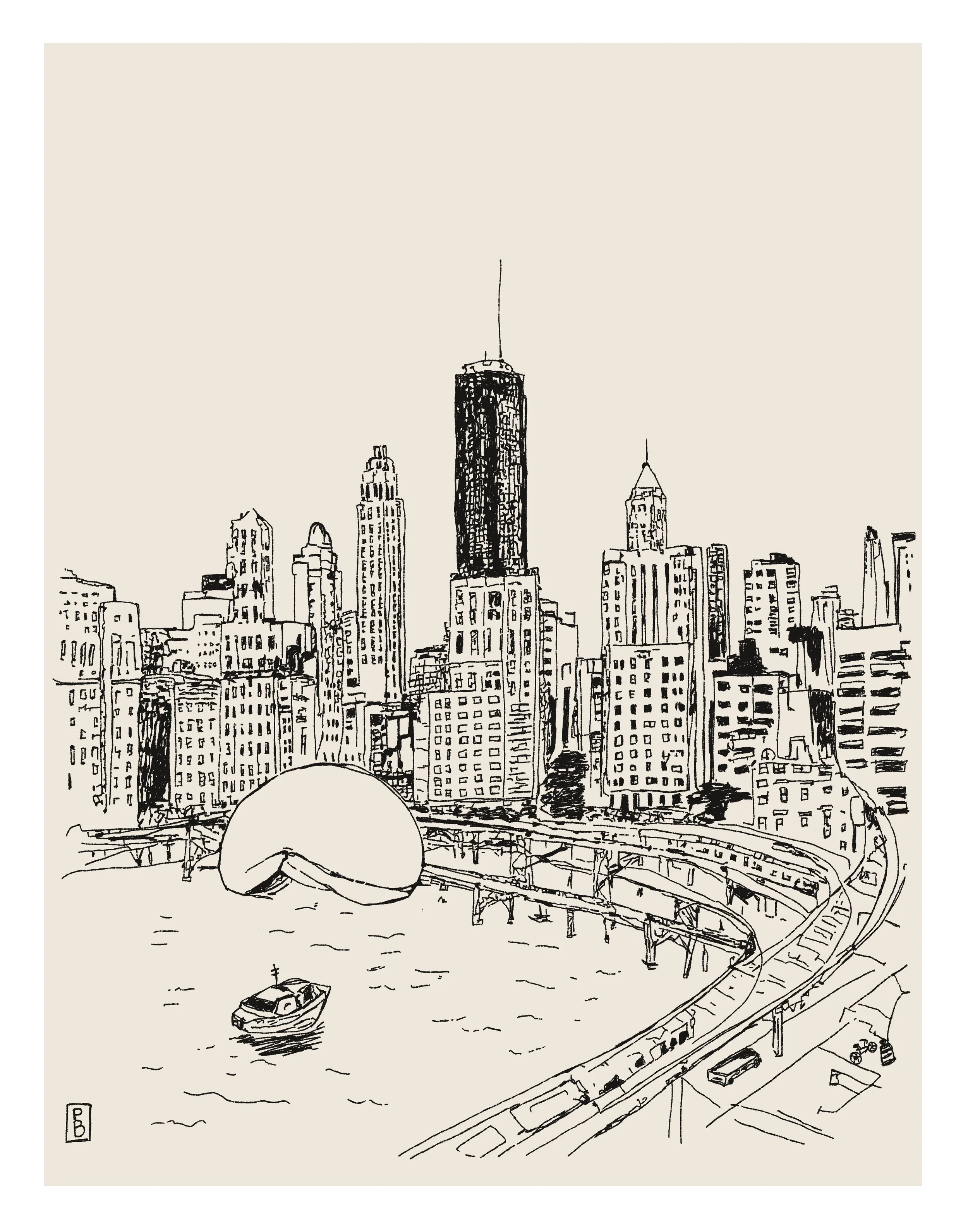Chicago skyline art