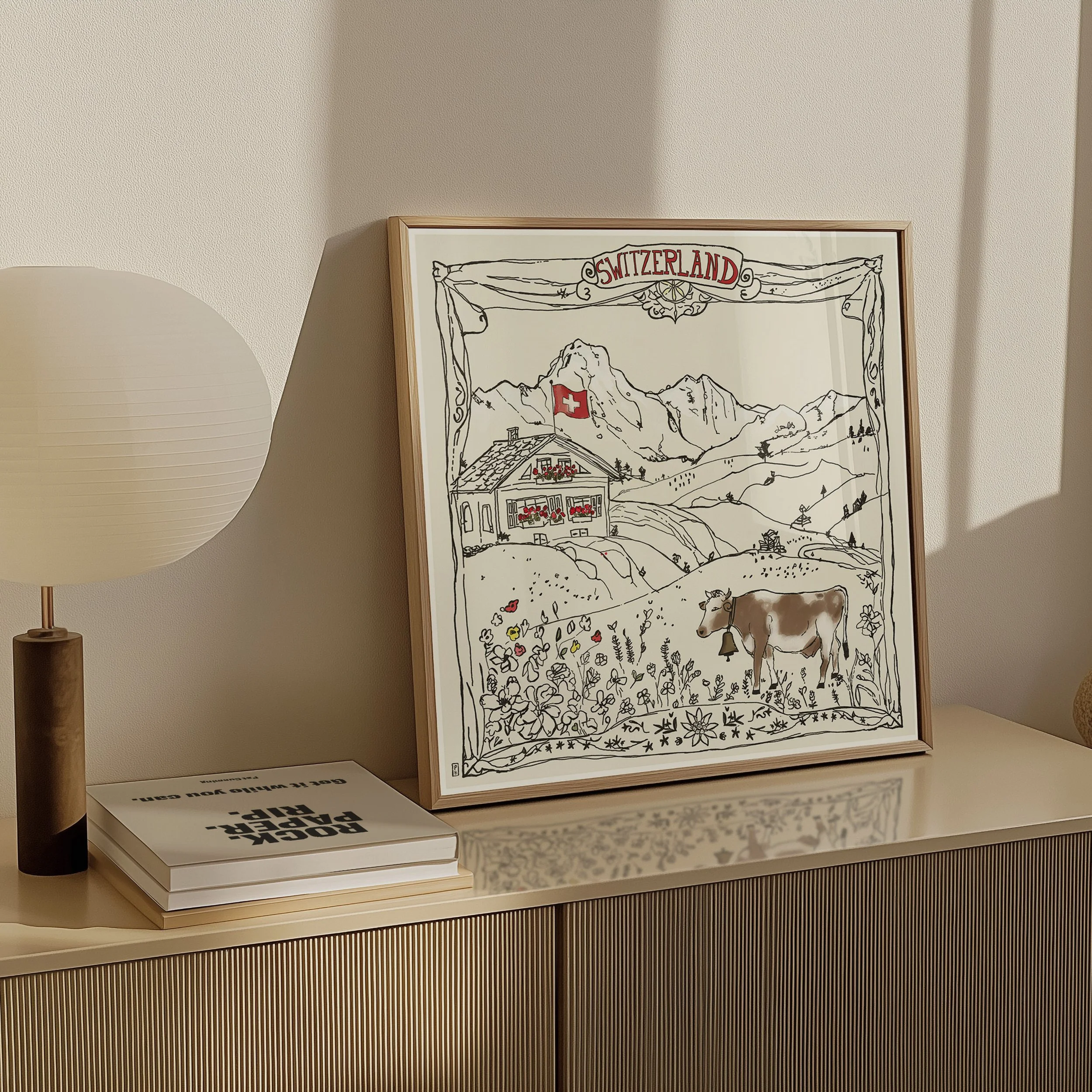 travel art print of switzerland