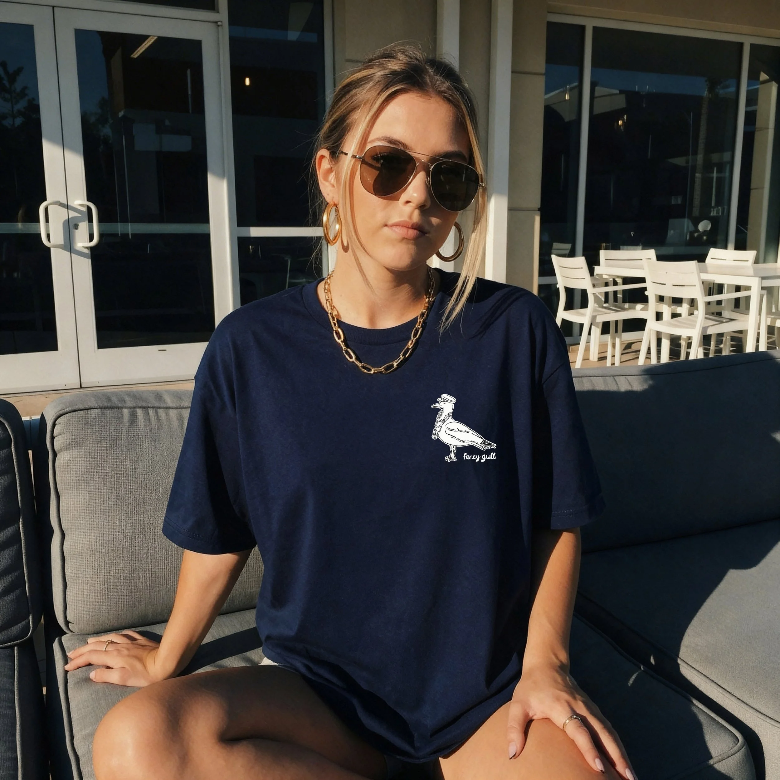 Fancy Gull Tee Shirt Navy