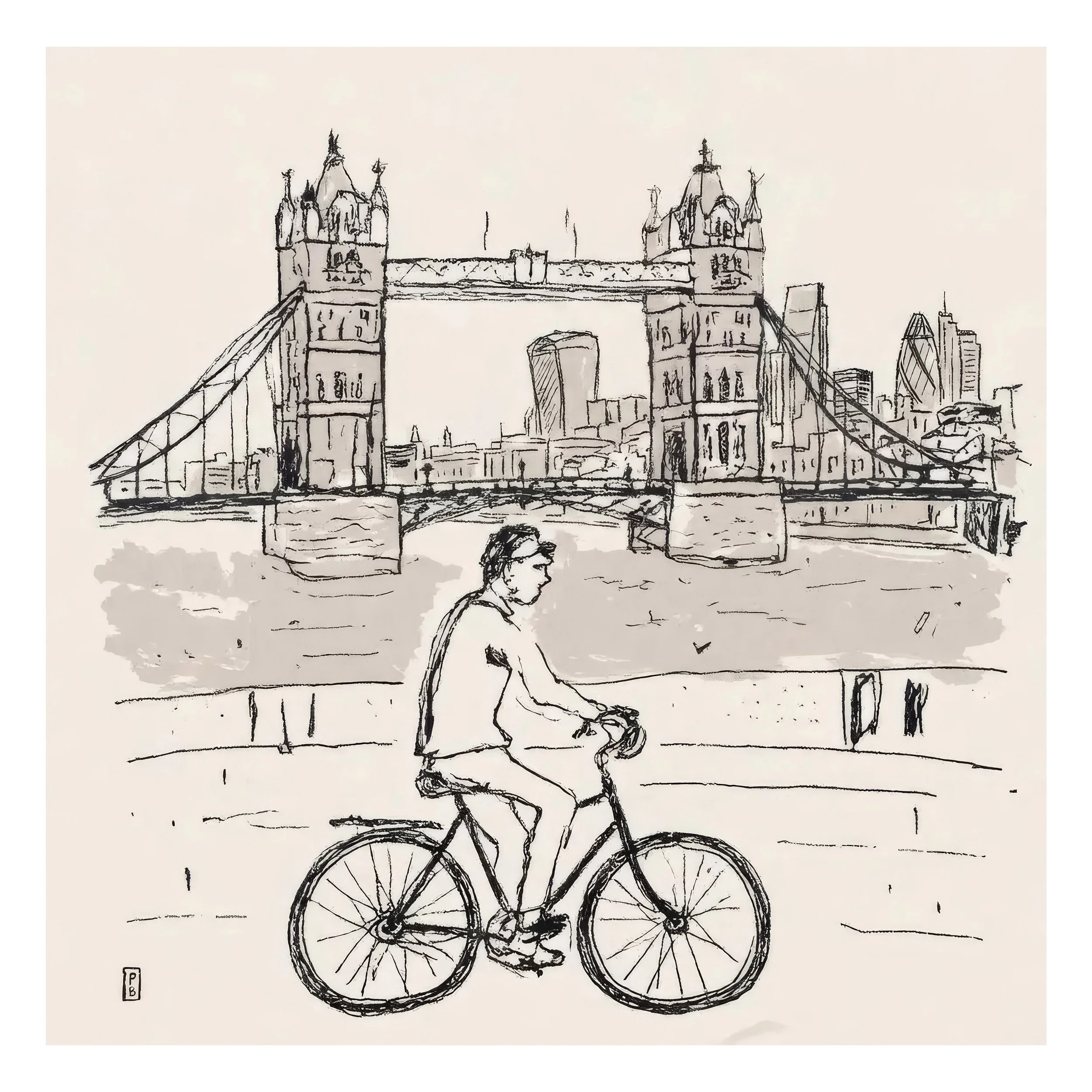 Travel prints line art of Tower Bridge London