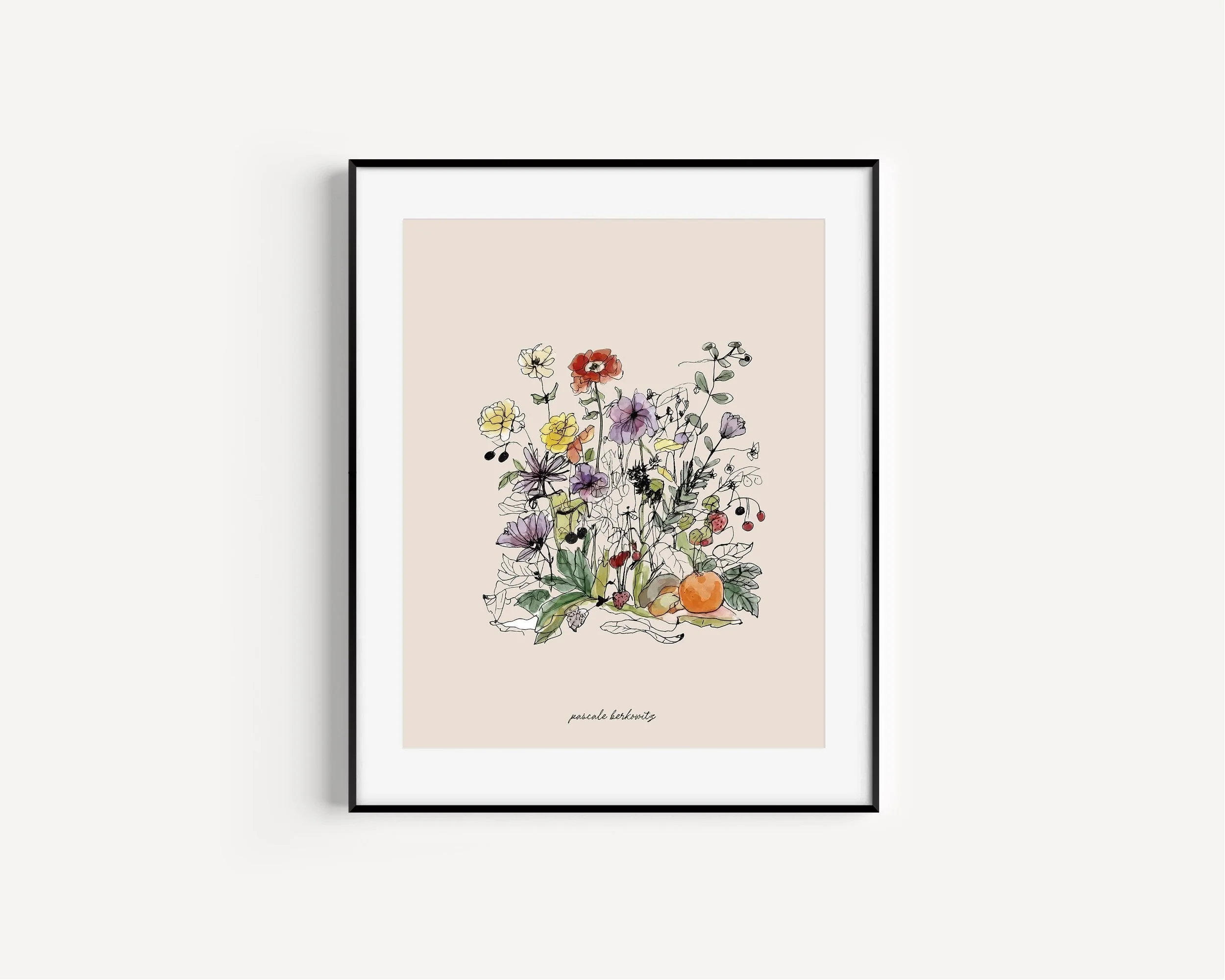 Wildflowers with orange art