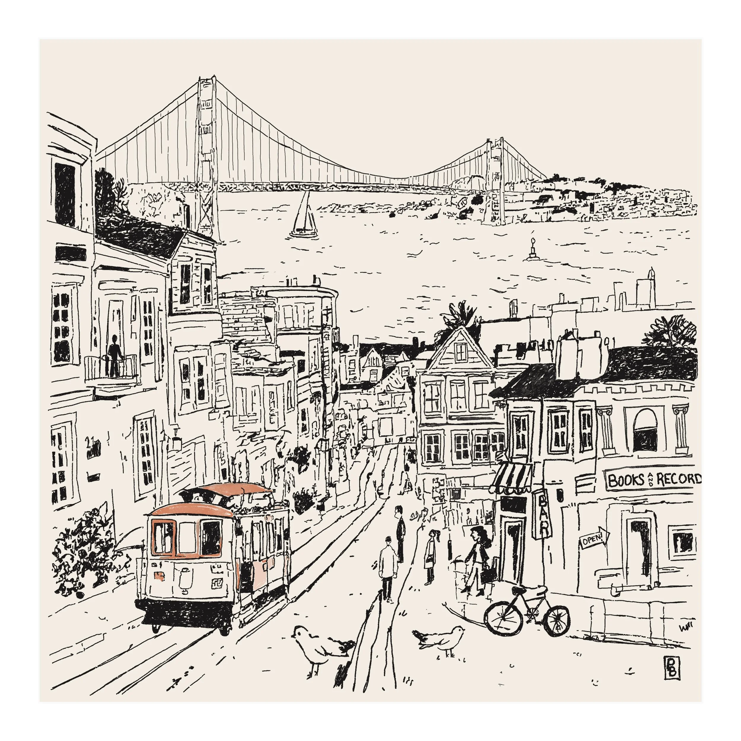 San Francisco sketch by Pascale Berkowitz