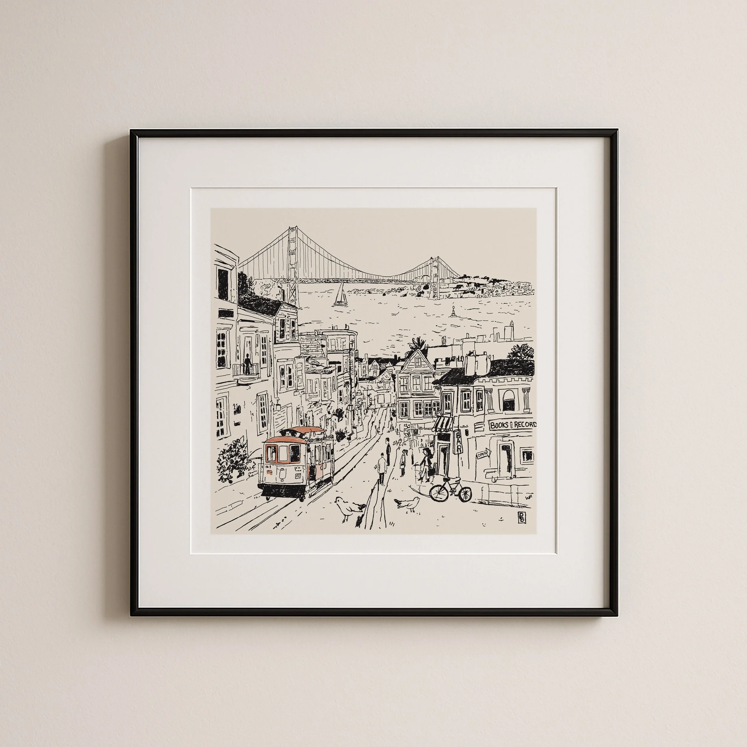 San Francisco art print framed