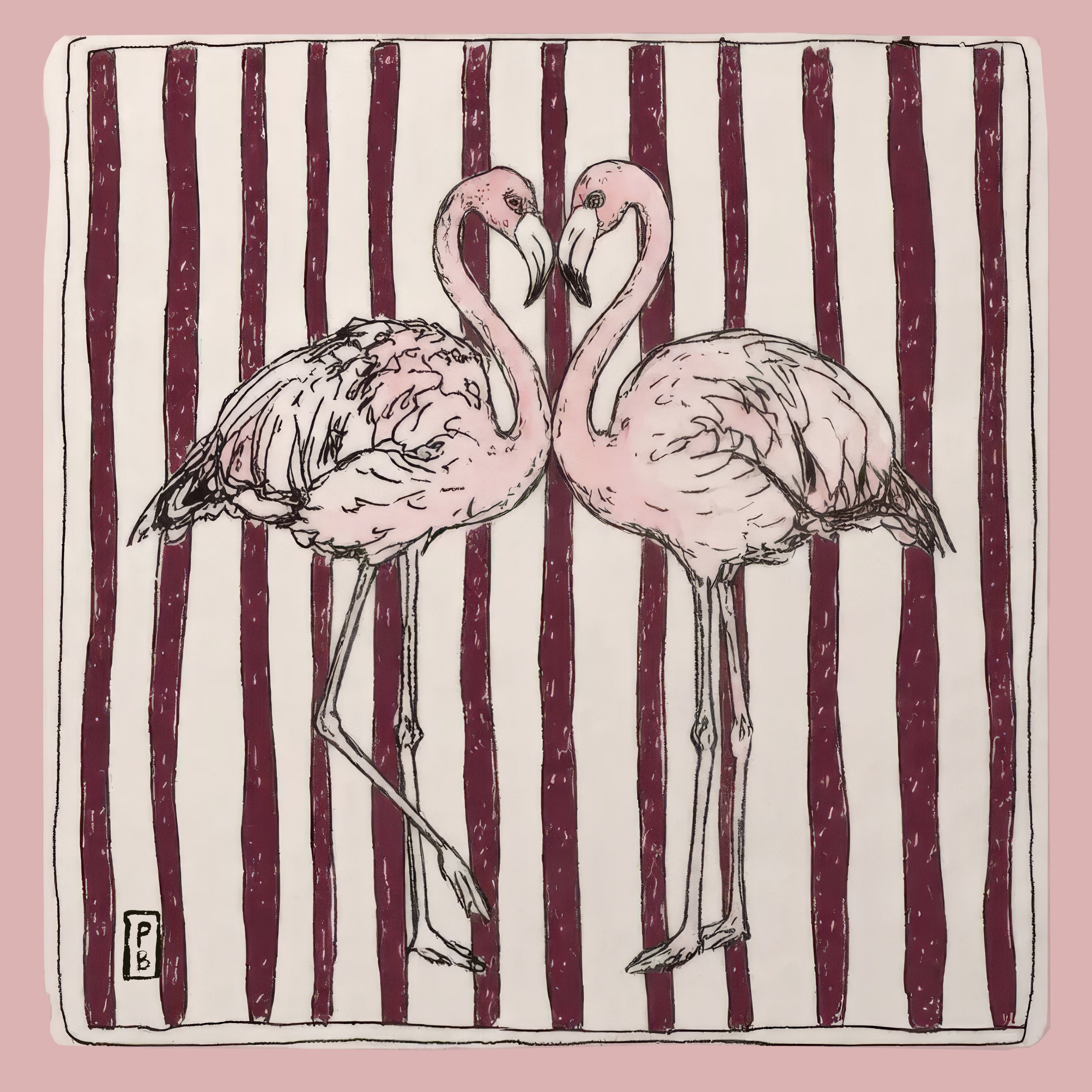 Pink flamingos art
