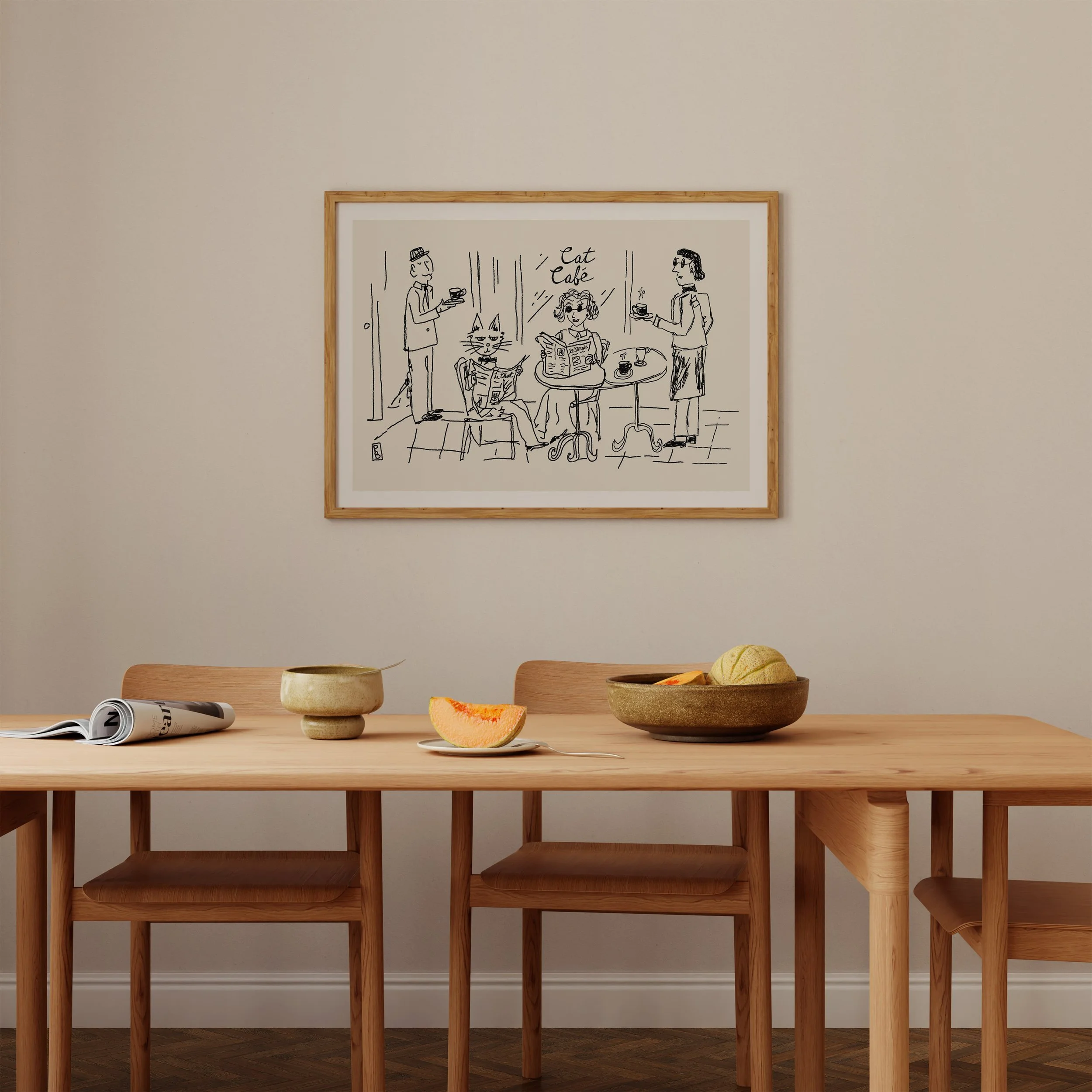 Cafe art framed