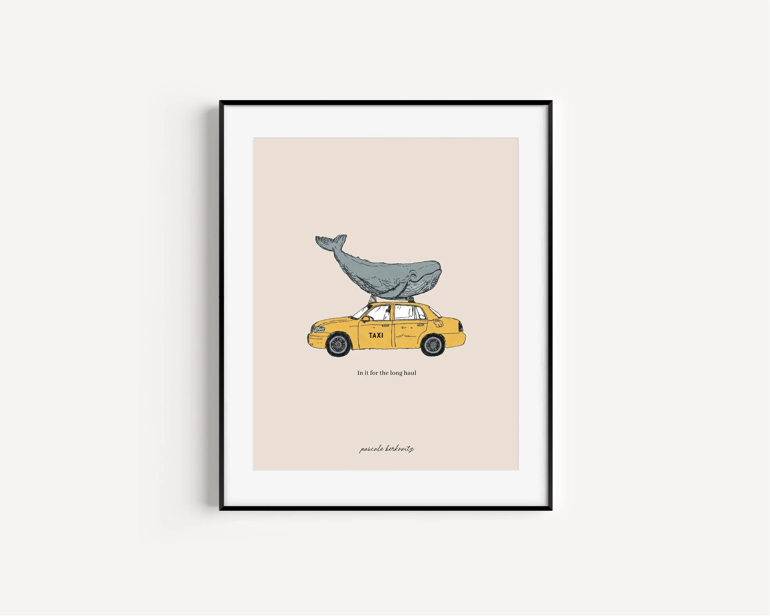 Taxi whale illustration art