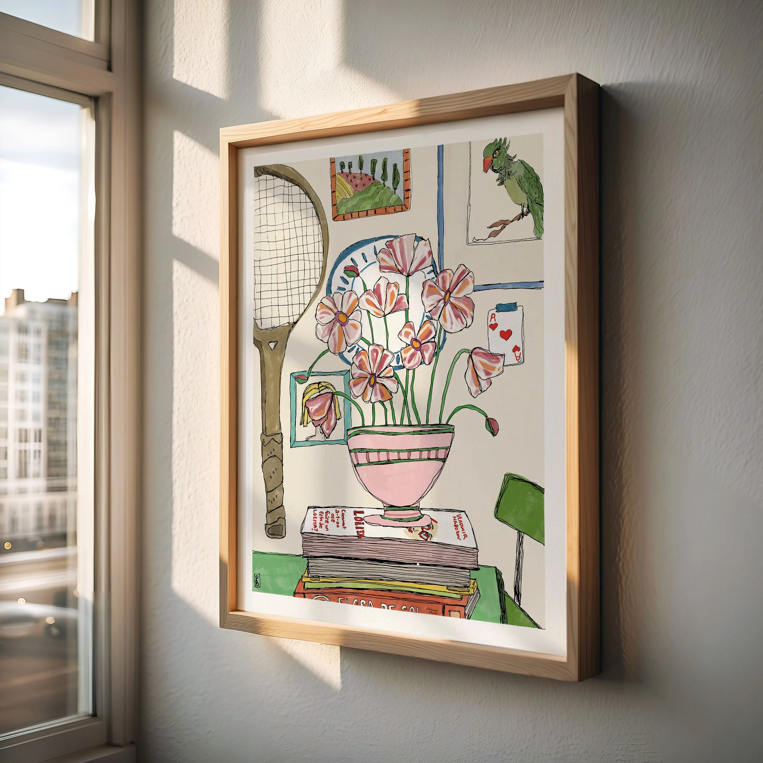 Floral art print from original illustration of hand-drawn tulips