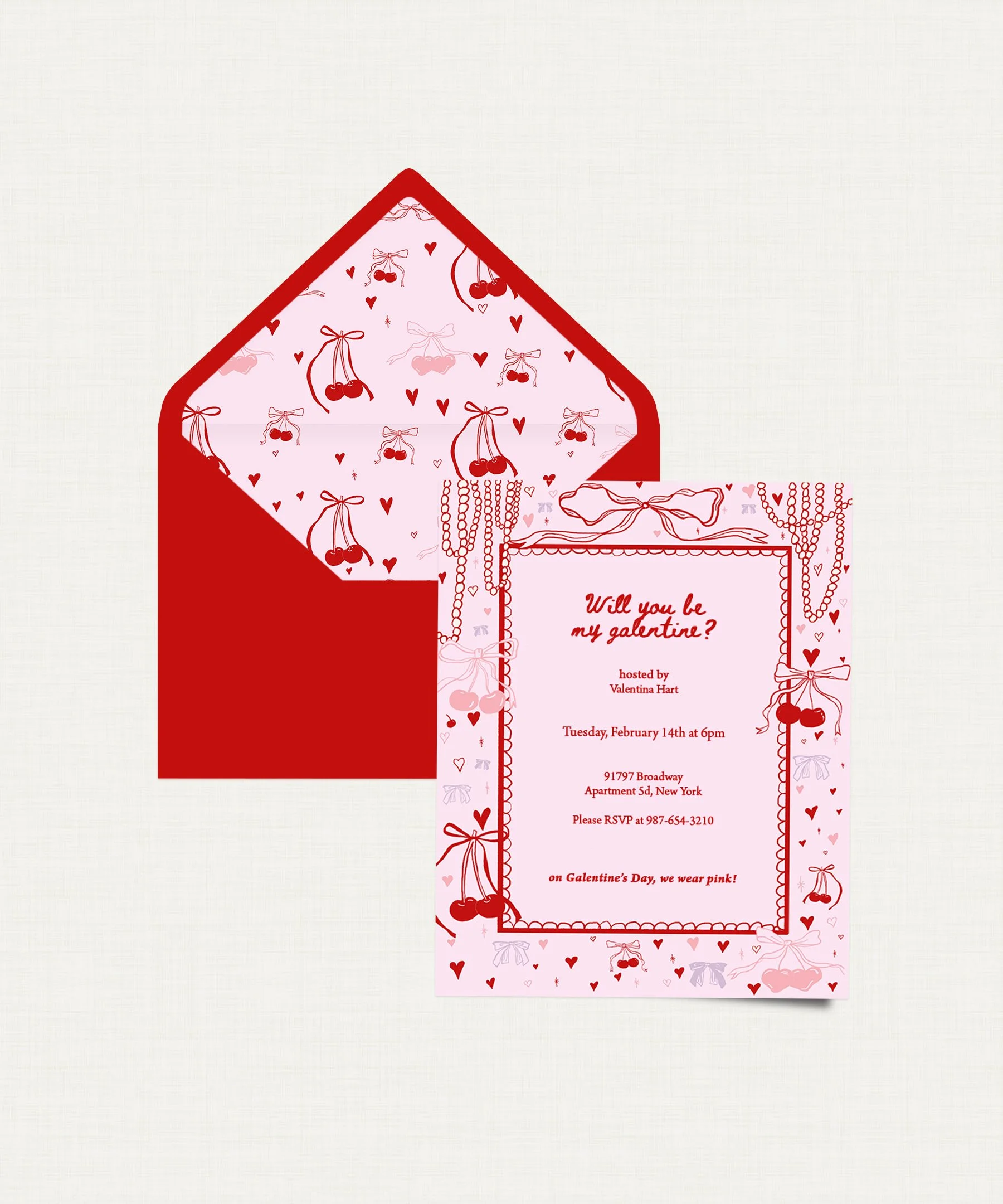 Cooquette Valentine's day invitation