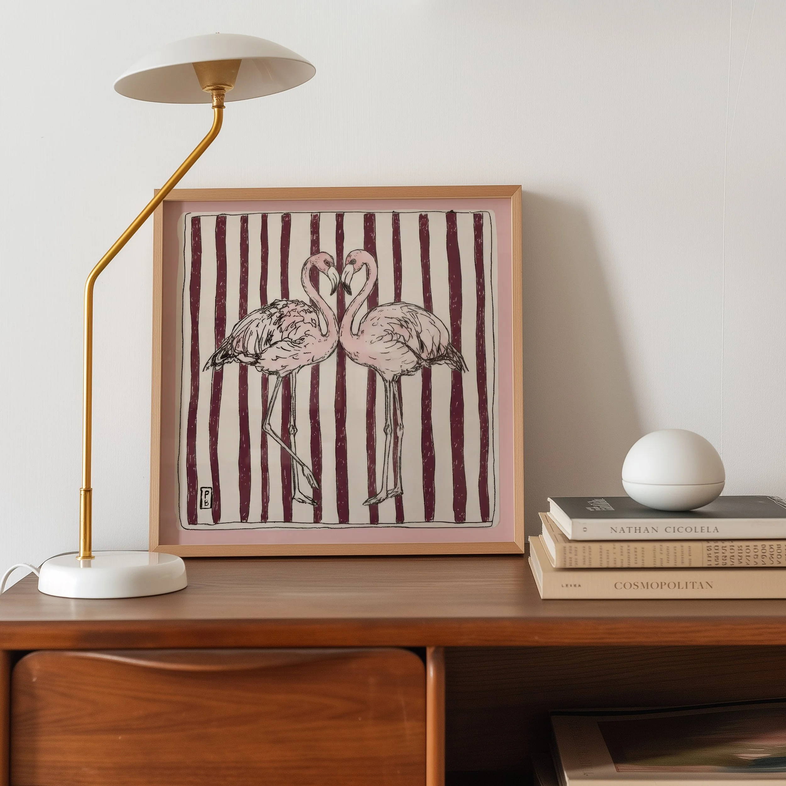 flamingos wall decor