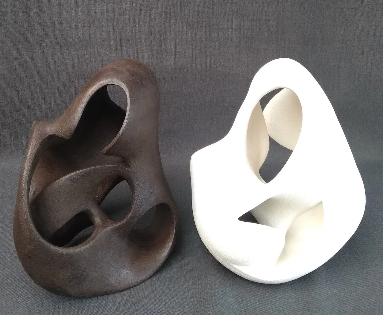 Form-Finding - 10 & 14 : Together or individually : £750 / £385
FF10 - 35 x 30 x 24 cm ; FF14 - 34 x 28 x 27 cm
( FF10 : Fired clay, wax ; FF14 : Fired clay)