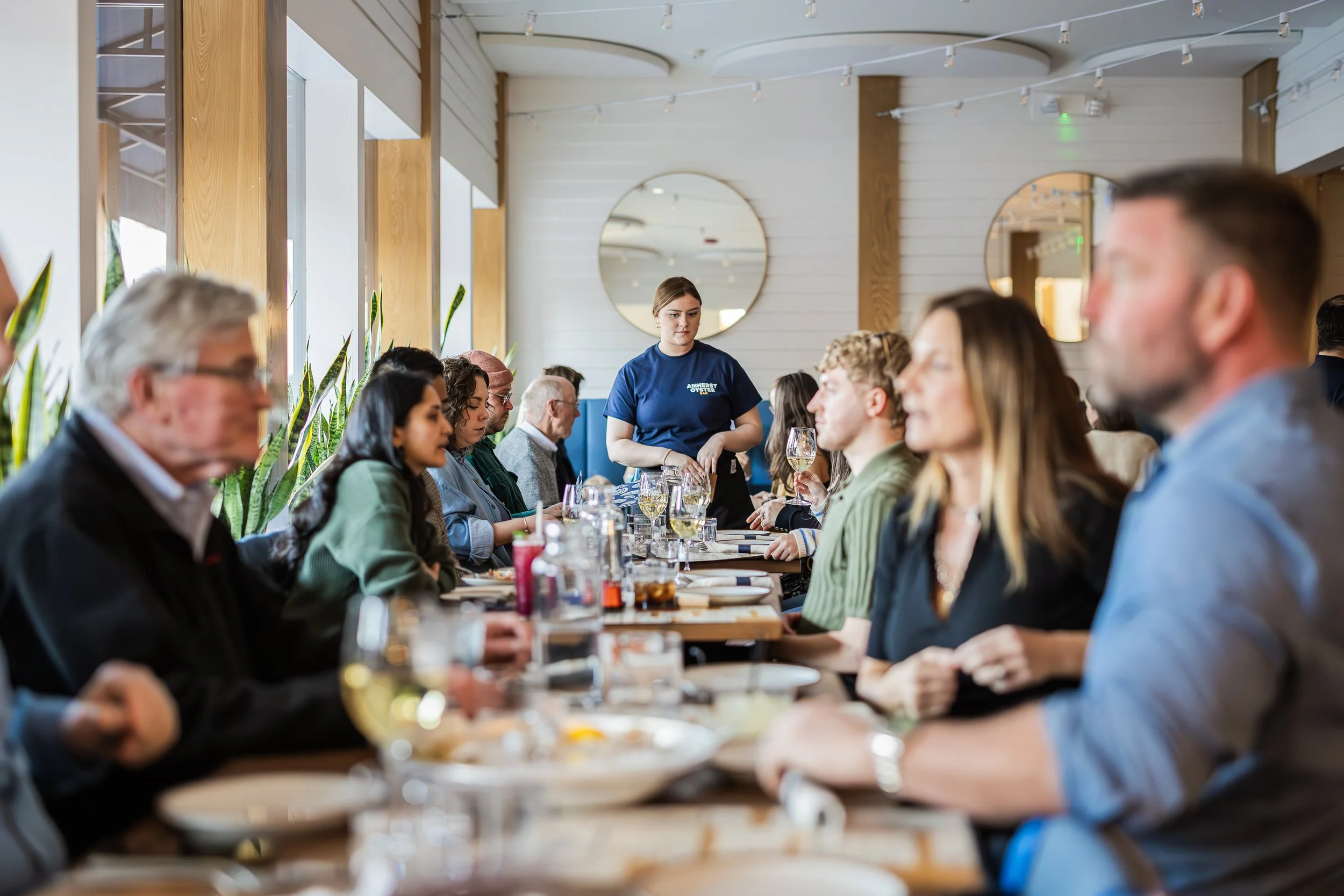 guests dining at amherst oyster bar