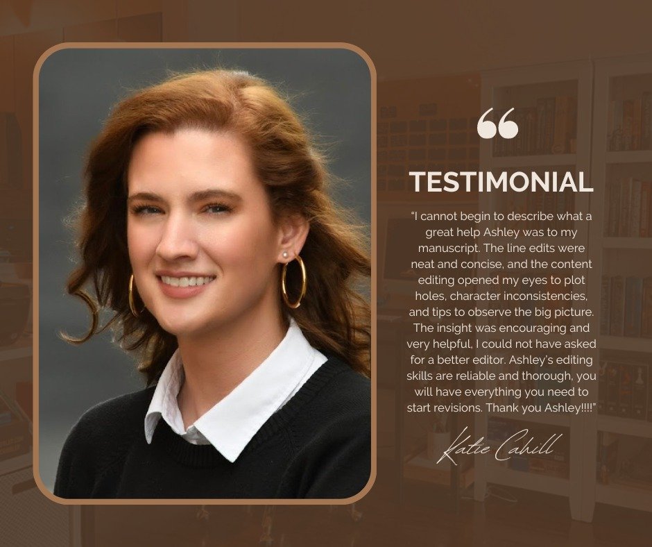 Ashley Earley (CEO of Earley Editing, LLC) has worked with this author TWICE! Here is the wonderful testimonial received after performing a Developmental &amp; Line Editing service for this author (twice) before Katie finally published her novel, Cod