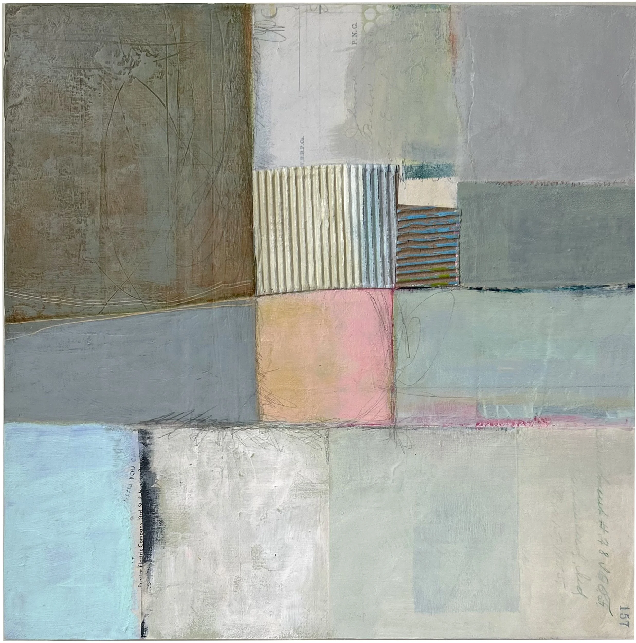 Wintering - 12x12in. Acrylic, mixed media on cradled panel.