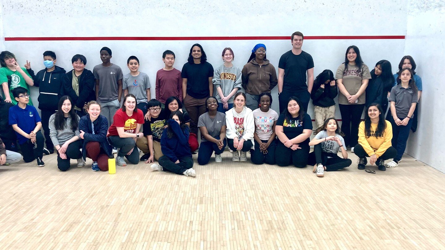 National volunteer month means we get to shout out our favorite people on one of our favorite days at program- coach a mentor! Our academic mentors get to learn how to play squash one day a semester from the best coaches- BW students! Shout out to al