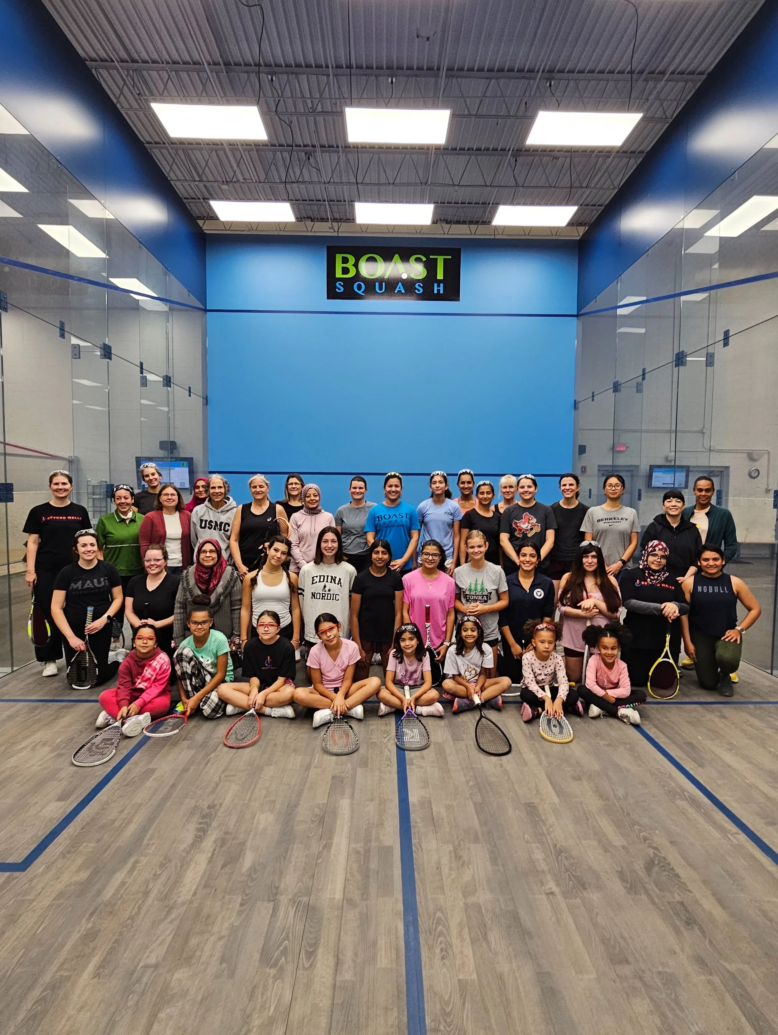 So grateful to @boastsquash and @sh0byg for hosting the Twin Cities&rsquo;s Women&rsquo;s Squash Week event! We loved playing squash with the other women and girls from the Twin Cities. Thank you to @kaleyklanica, board member, for attending and to a