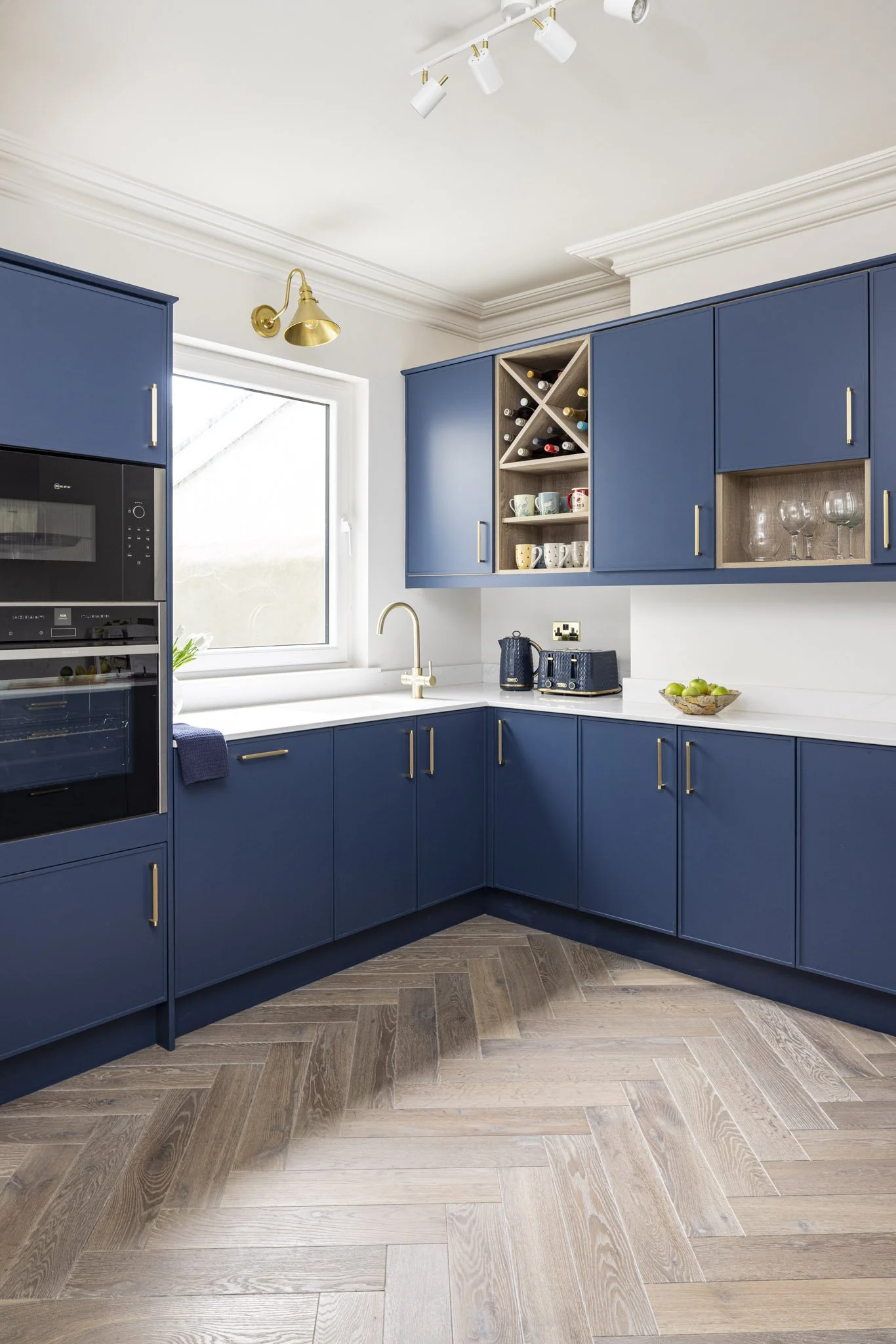 Navy blue slim shaker kitchen