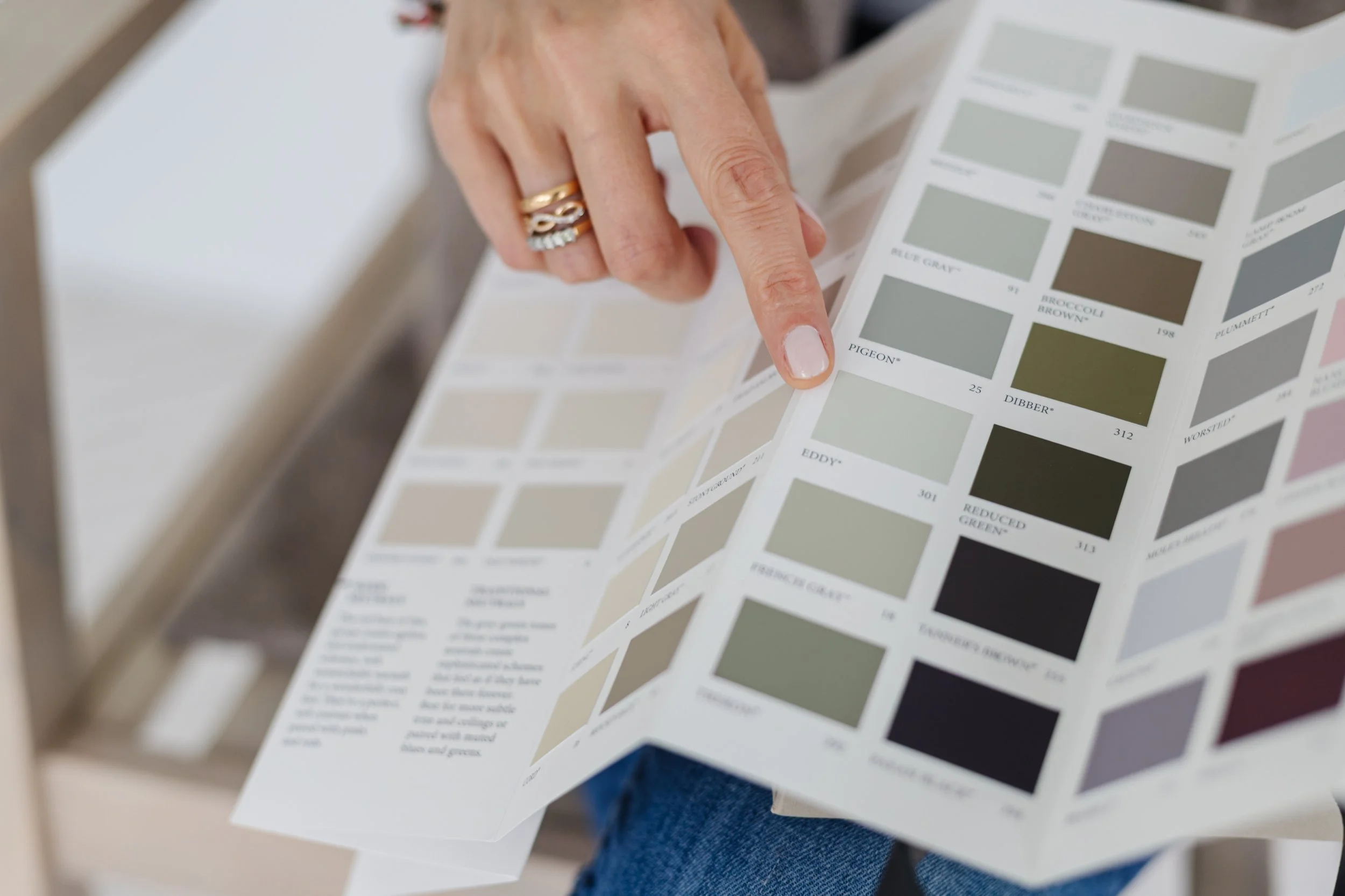 Farrow & Ball colour card up close. Paint card