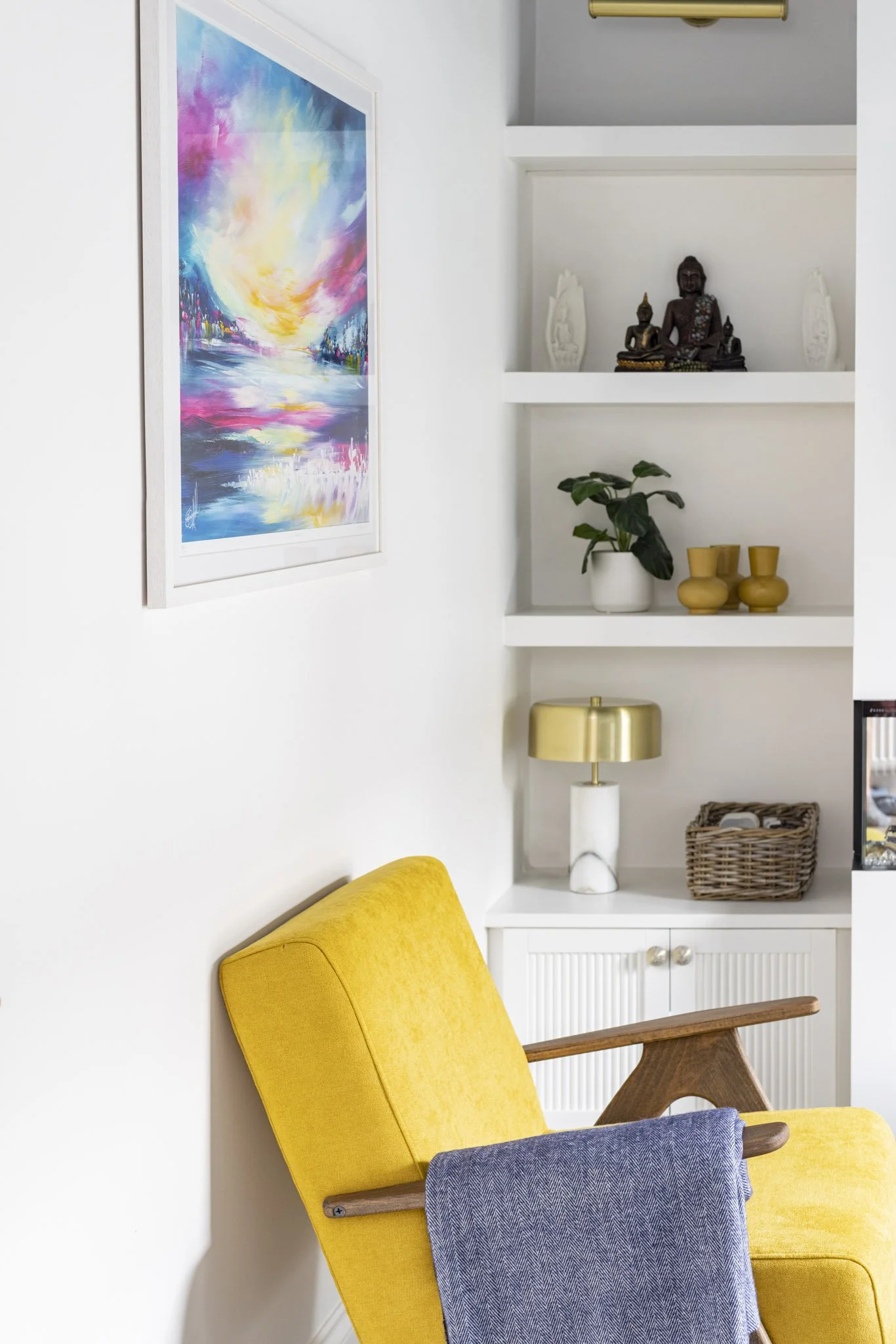 Emma Campbell art in contemporary living room