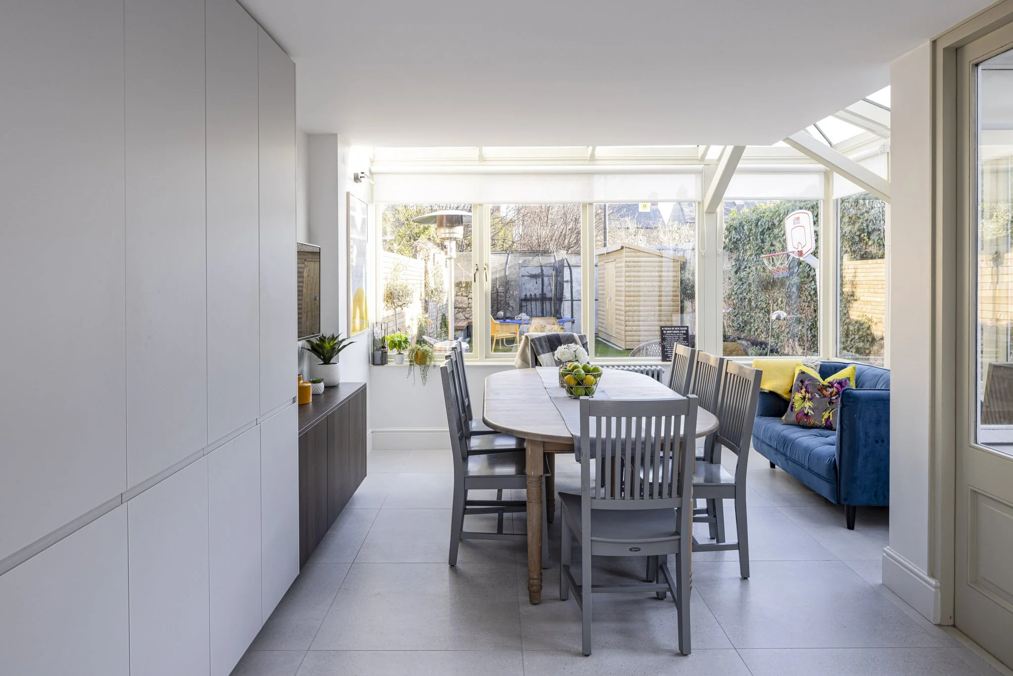 Contemporary Grey & Walnut Galley Kitchen 2