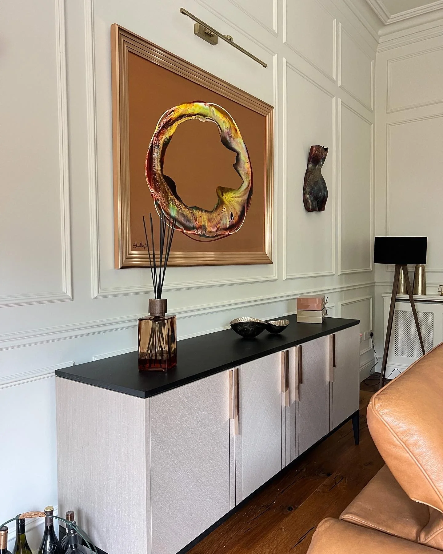 Custom sideboard in this living room