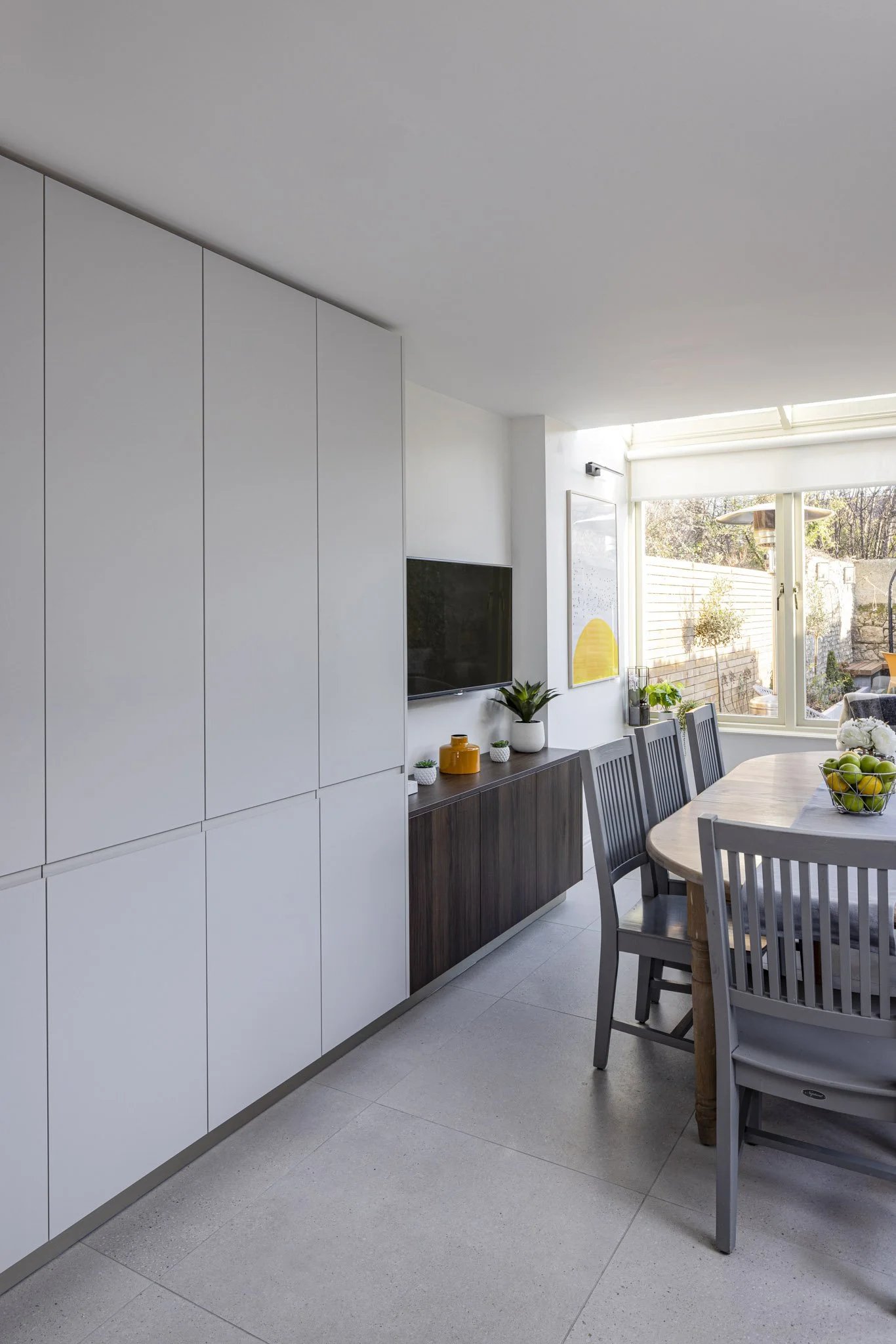 Contemporary Grey & Walnut Galley Kitchen 4