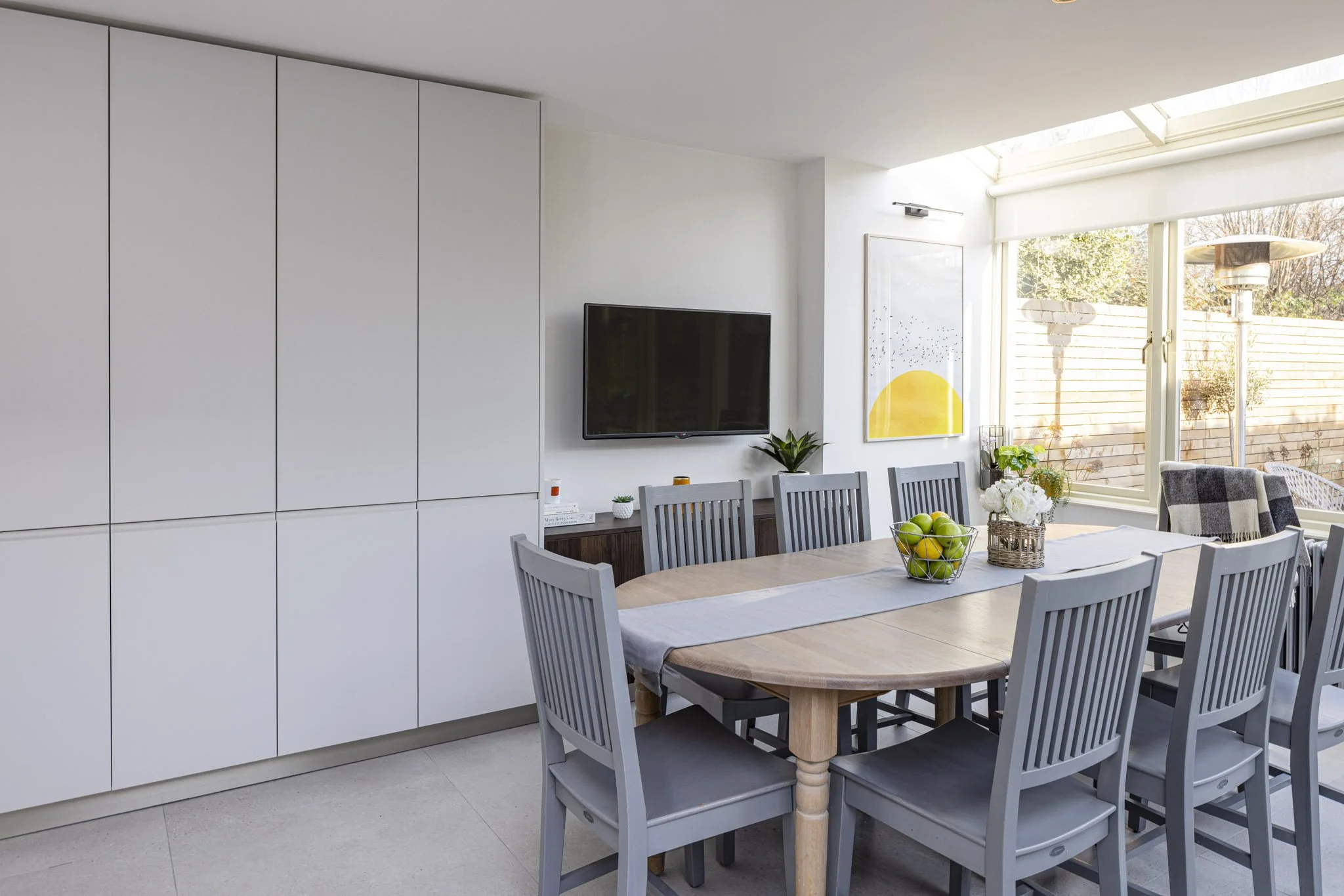 Contemporary Grey & Walnut Galley Kitchen 3