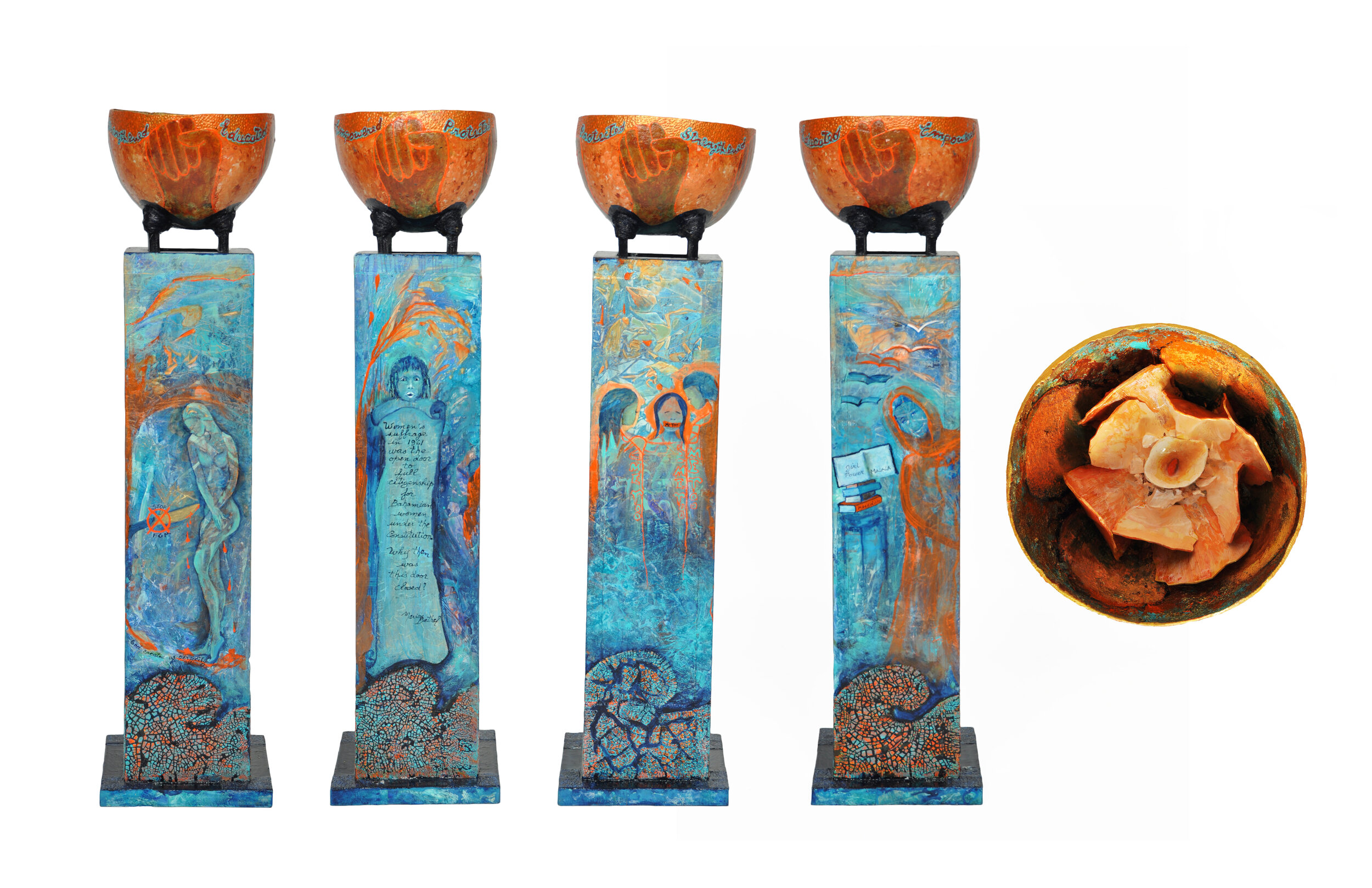Blooming from Within, assemblage 4-sided view