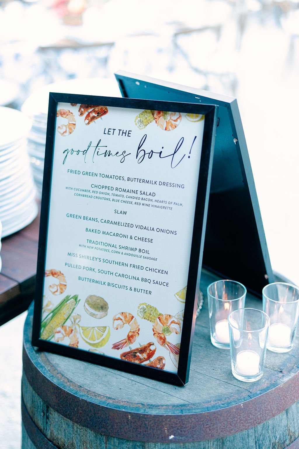 Let the good times boil! These custom menus made for the perfect southern touch to this grab-and-go style rehearsal dinner. 🦀 

#wedding #luxurywedding #weddingplanner #destinationweddingplanner