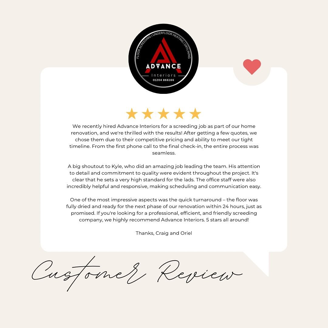 🌟 Customer Review 🌟

We are delighted to share a wonderful review from one of our valued customers ❤️

It&rsquo;s feedback like this that motivates us 👏🏻 
Thank you, Craig &amp; Oriel for your kind words!

🔺Have you had a great experience with u