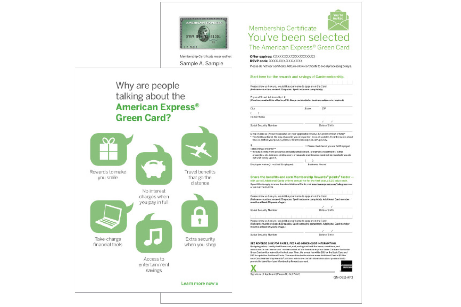 American Express direct marketing/applications