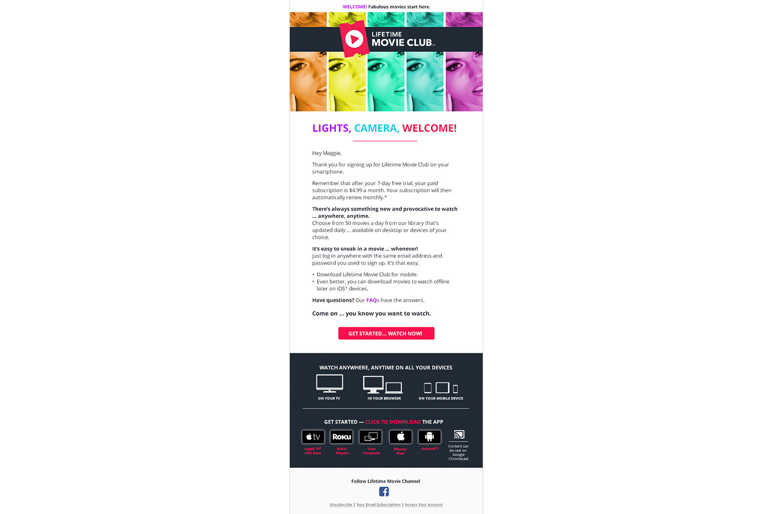A&E Lifetime Movie Channel email marketing