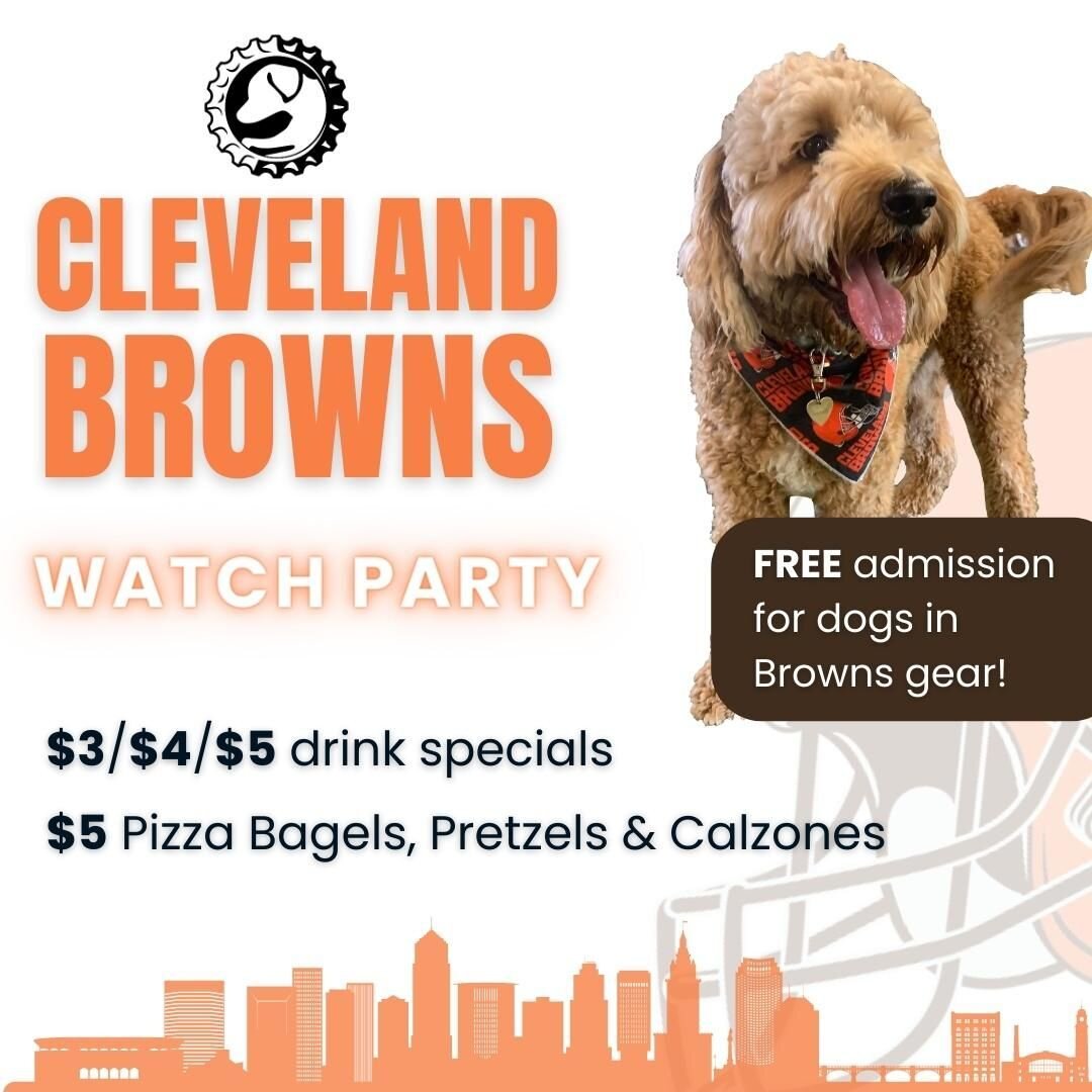 Stay Warm with our Spiked Hot Cider, Spiked Hot Chocolate or Spiked Coffee or enjoy our Sunday Football Food &amp; Drink Specials!

FREE Dog Park Admission for any dogs in Browns gear and we&rsquo;ll also  have Food &amp; Drink specials before and du